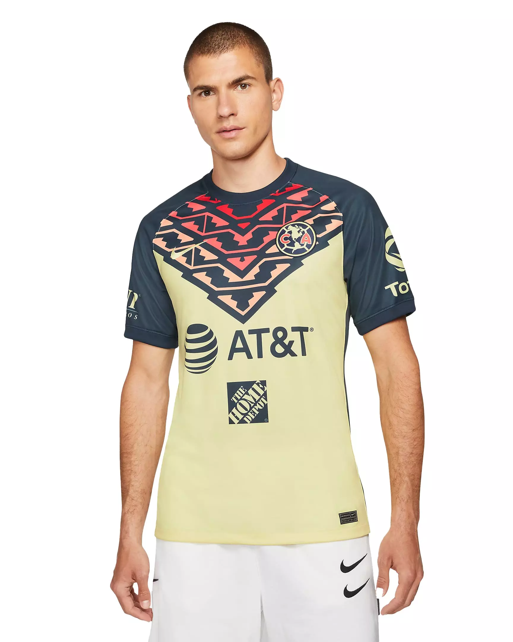 Nike Men's Club America 2021/22 Stadium Home Soccer Jersey - YELLOW