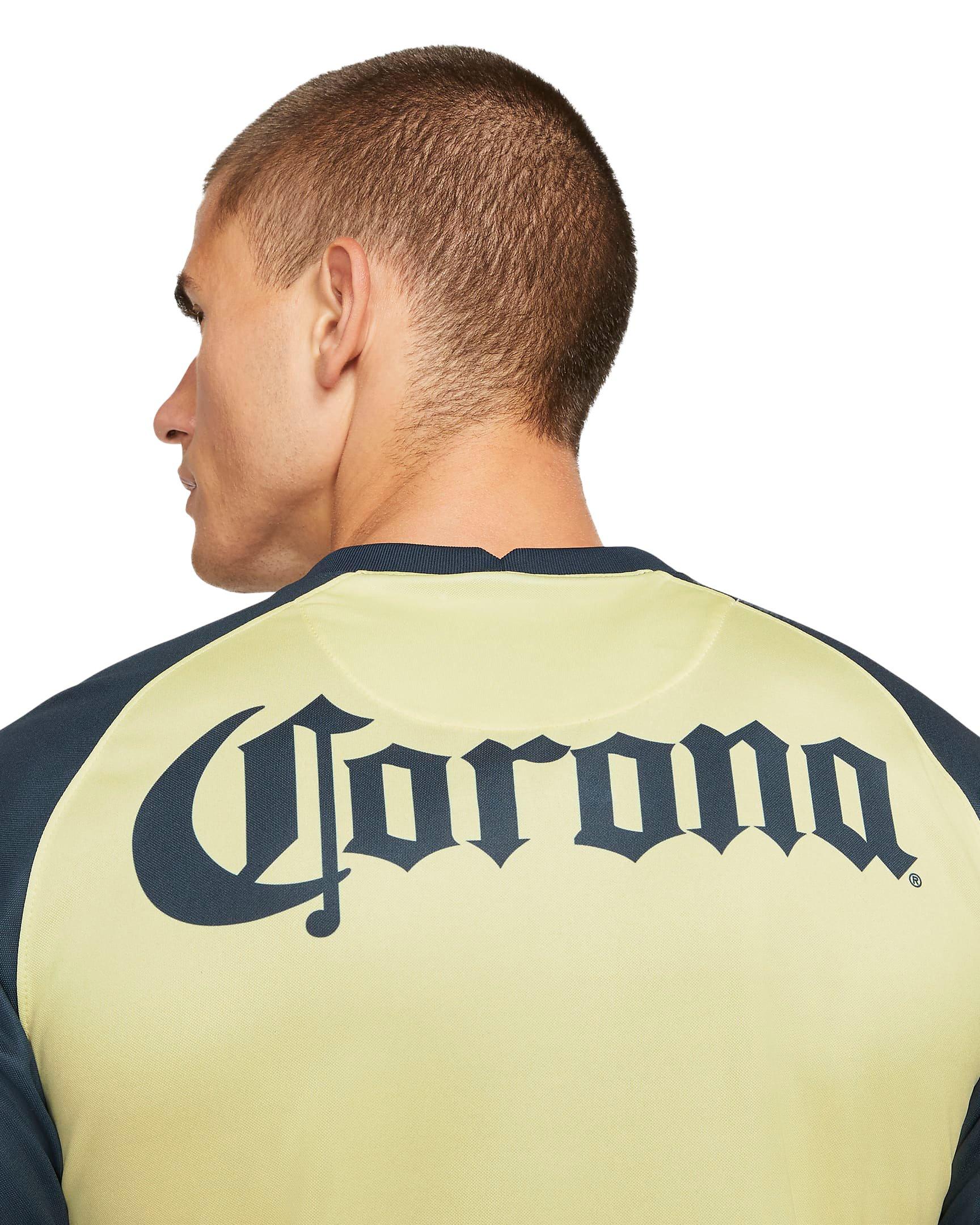 Nike Men's Club America 2021/22 Stadium Home Soccer Jersey - YELLOW Thumbnail View 5