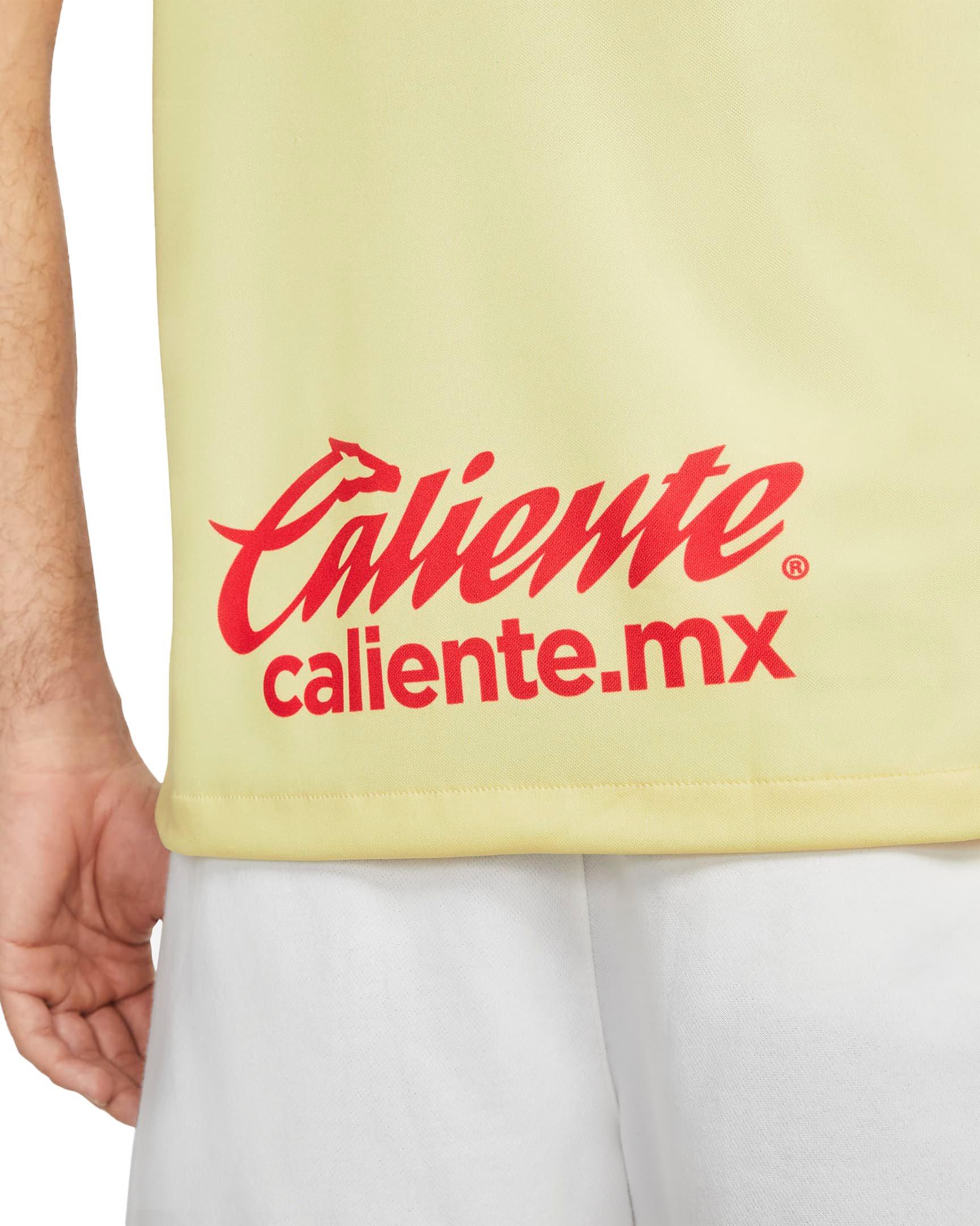 Nike Men's Club America 2021/22 Stadium Home Soccer Jersey - YELLOW Thumbnail View 6