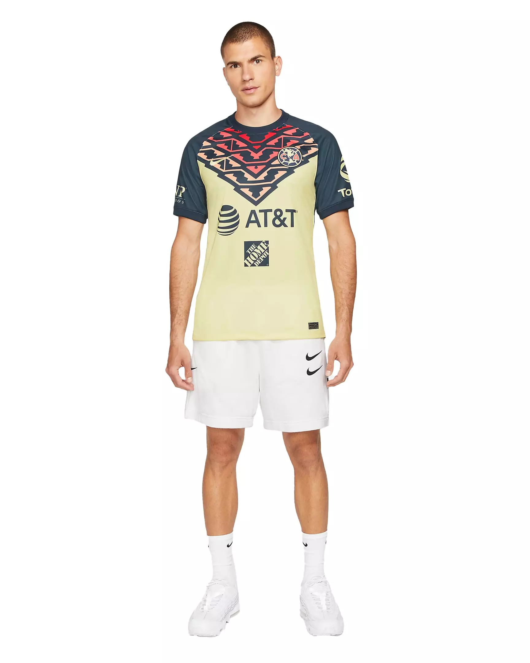 Nike Men's Club America 2021/22 Stadium Home Soccer Jersey - YELLOW