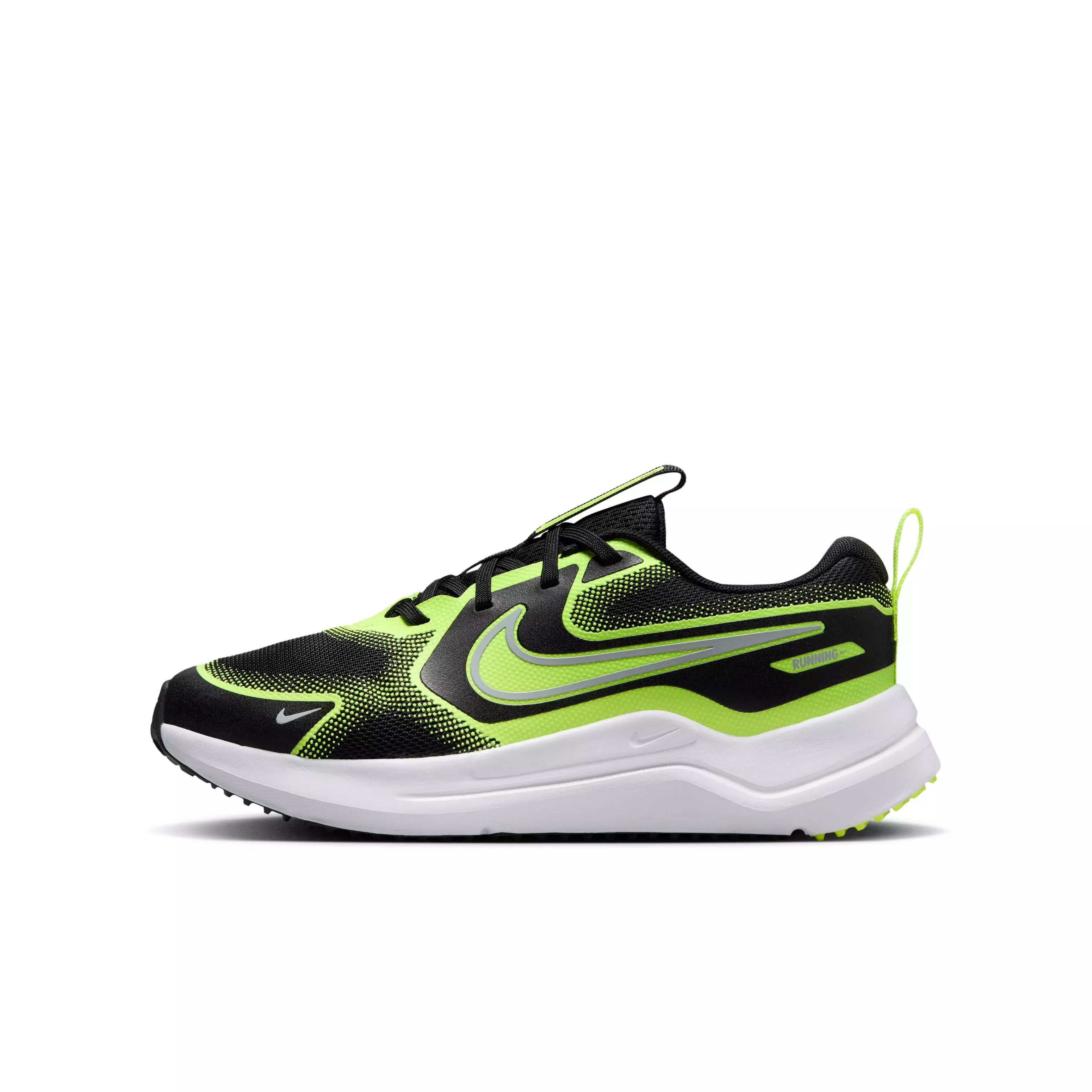 Nike Cosmic Runner "Black/Volt/Wolf Grey" Grade School Boys' Running Shoe - BLACK/VOLT/GREY