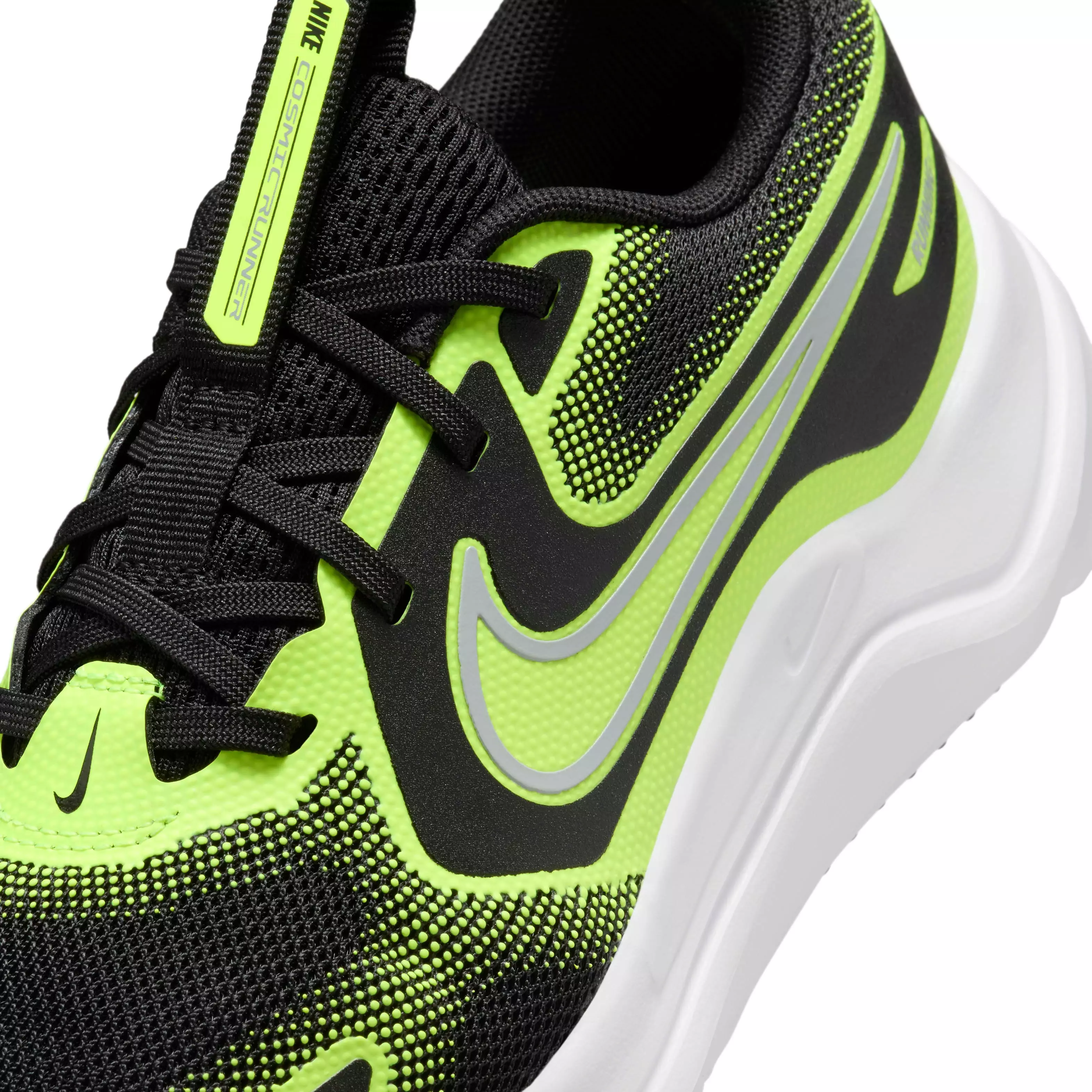 Nike Cosmic Runner "Black/Volt/Wolf Grey" Grade School Boys' Running Shoe - BLACK/VOLT/GREY