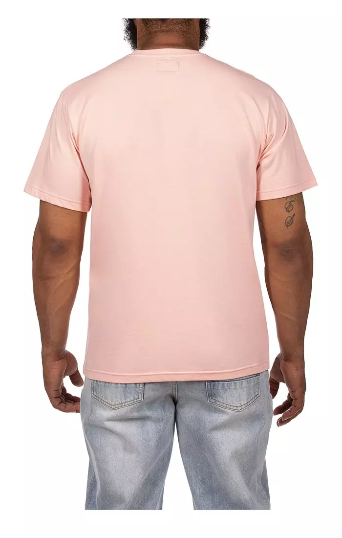 Hustle Gang Men's Whiffs Short Sleeve T-Shirt - LT PINK