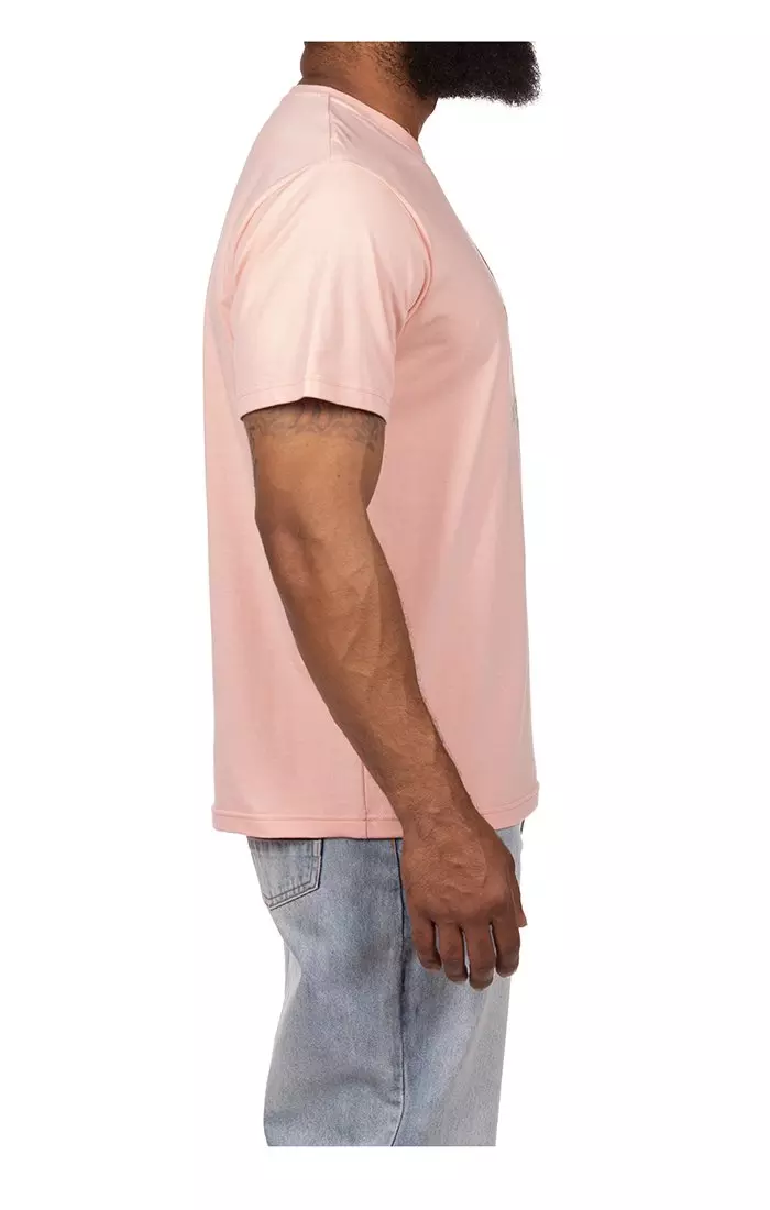 Hustle Gang Men's Whiffs Short Sleeve T-Shirt - LT PINK