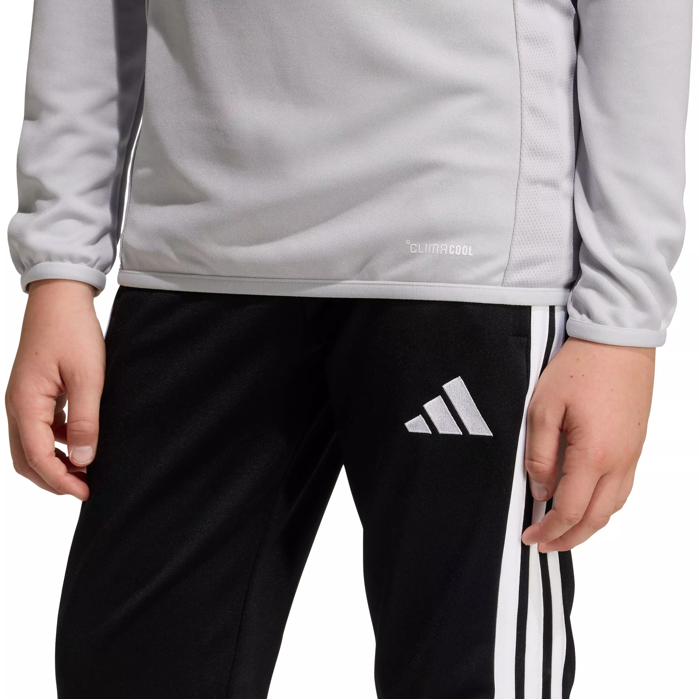adidas Big Boys' Tiro 26 League Soccer Training Top - Light Grey/White - LT GREY/WHITE