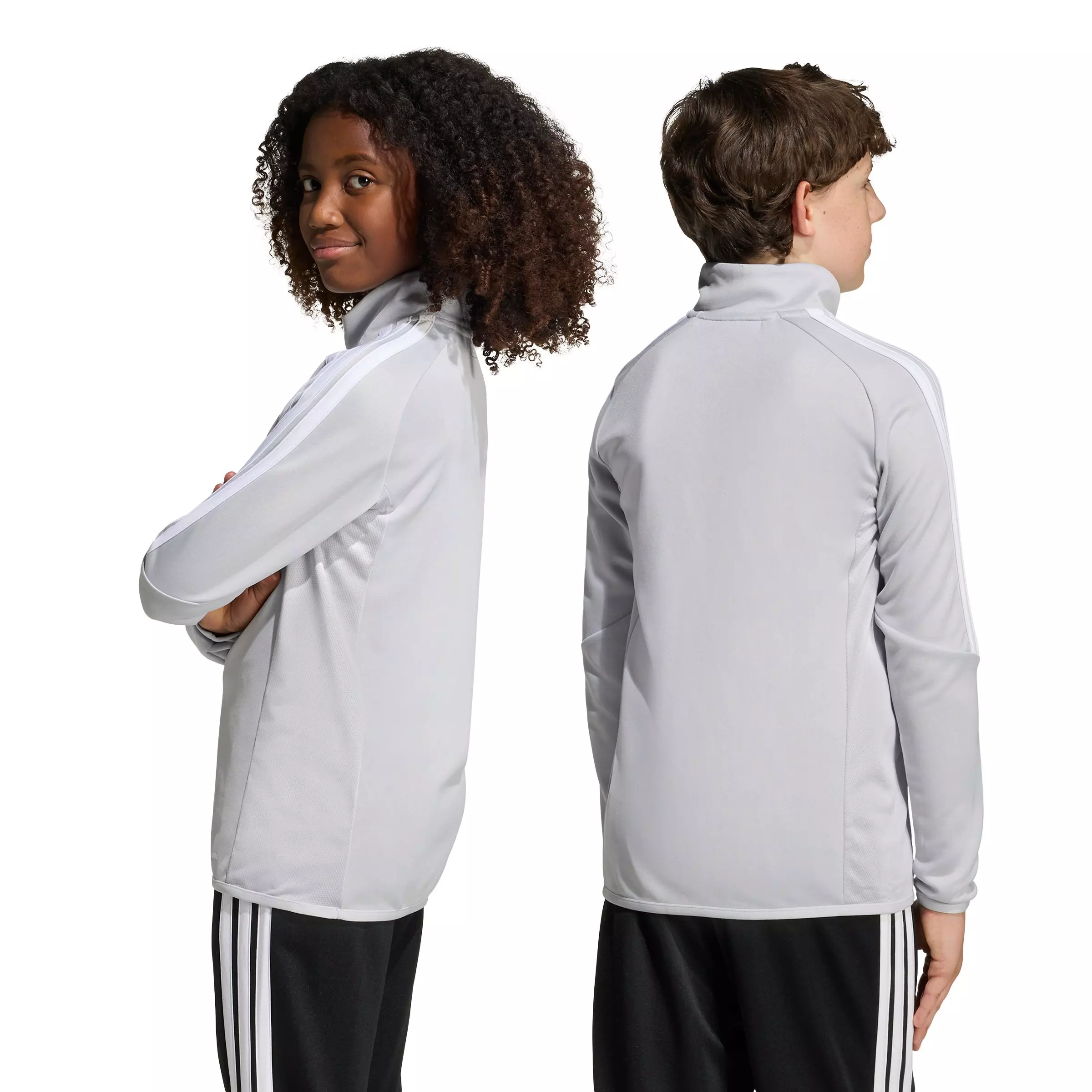 adidas Big Boys' Tiro 26 League Soccer Training Top - Light Grey/White - LT GREY/WHITE