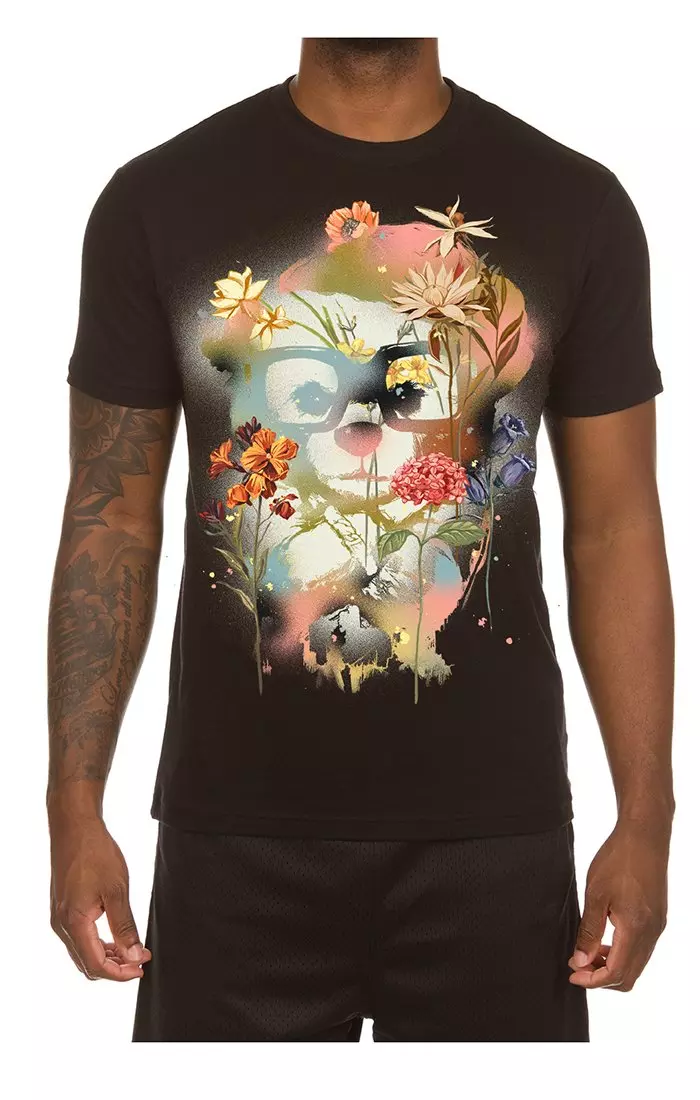 Hustle Gang Men's Spray Bouquet Short Sleeve T-Shirt - BLACK