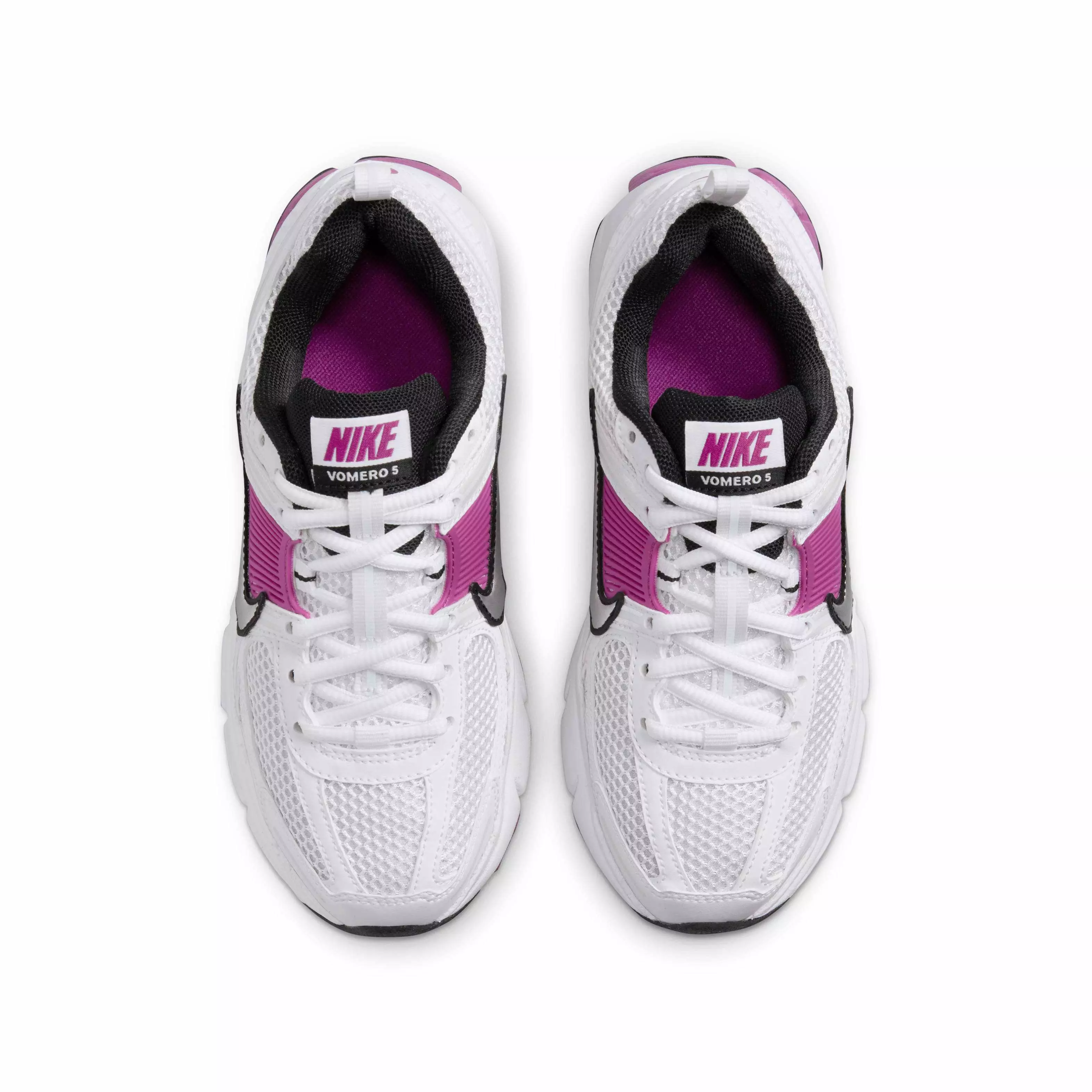 Nike Vomero 5 "White/Pure Platinum/Hot Fuchsia/Metallic Platinum" Grade School Girls' Shoe - WHITE/PLATINUM/FUCHSIA/PLATINUM