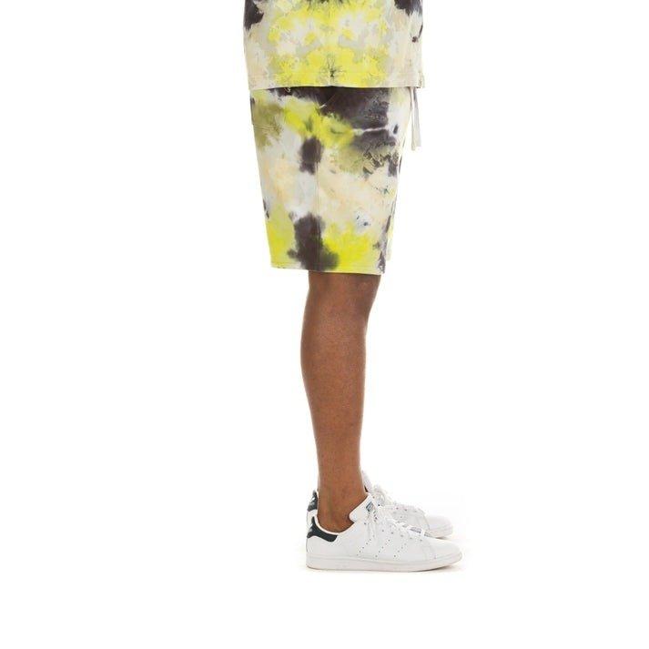 Hustle Gang Men's Abstract Shorts - Yellow/Black - YELLOW/BLACK Thumbnail View 4