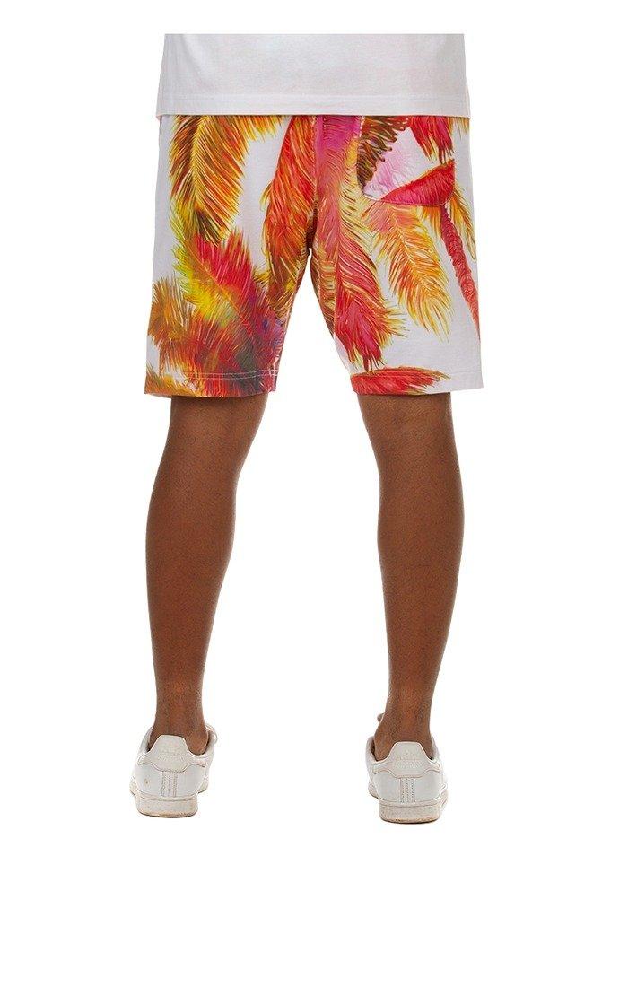 Hustle Gang Men's Coast Shorts - White/Pink - WHITE/PINK Thumbnail View 2