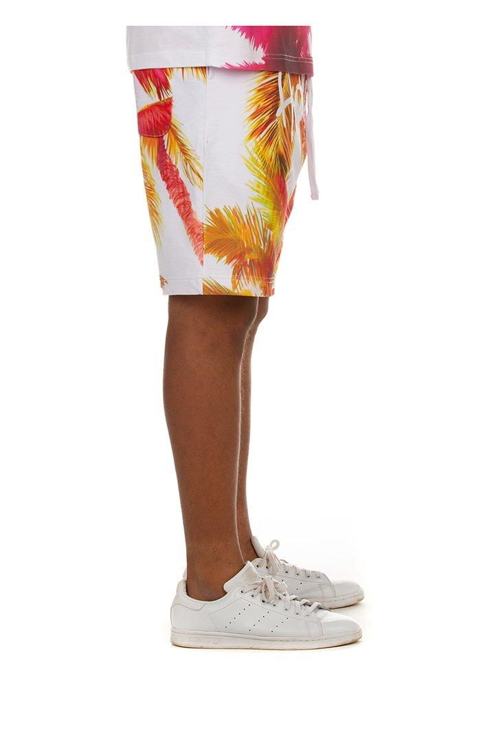 Hustle Gang Men's Coast Shorts - White/Pink - WHITE/PINK Thumbnail View 3