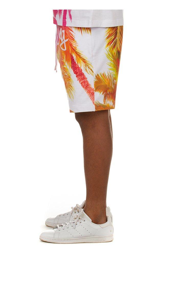 Hustle Gang Men's Coast Shorts - White/Pink - WHITE/PINK Thumbnail View 4