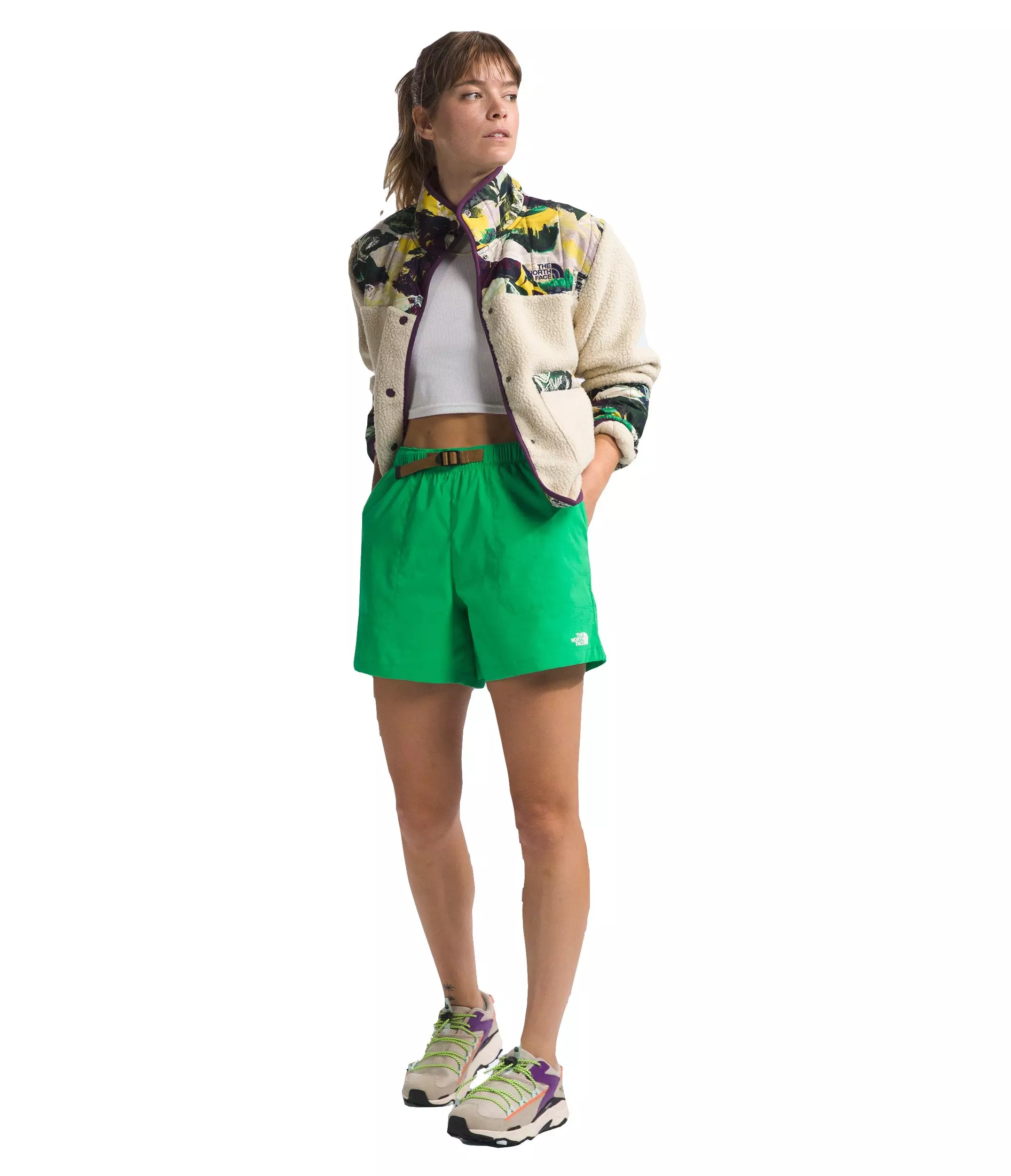 The North Face Women's Class V Pathfinder Belted Shorts - GREEN