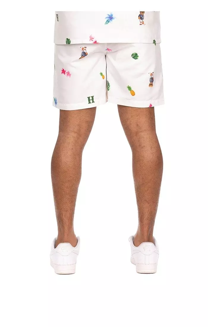 Hustle Gang Men's Spiritzer Shorts - White - WHITE