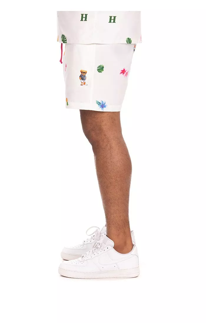 Hustle Gang Men's Spiritzer Shorts - White - WHITE