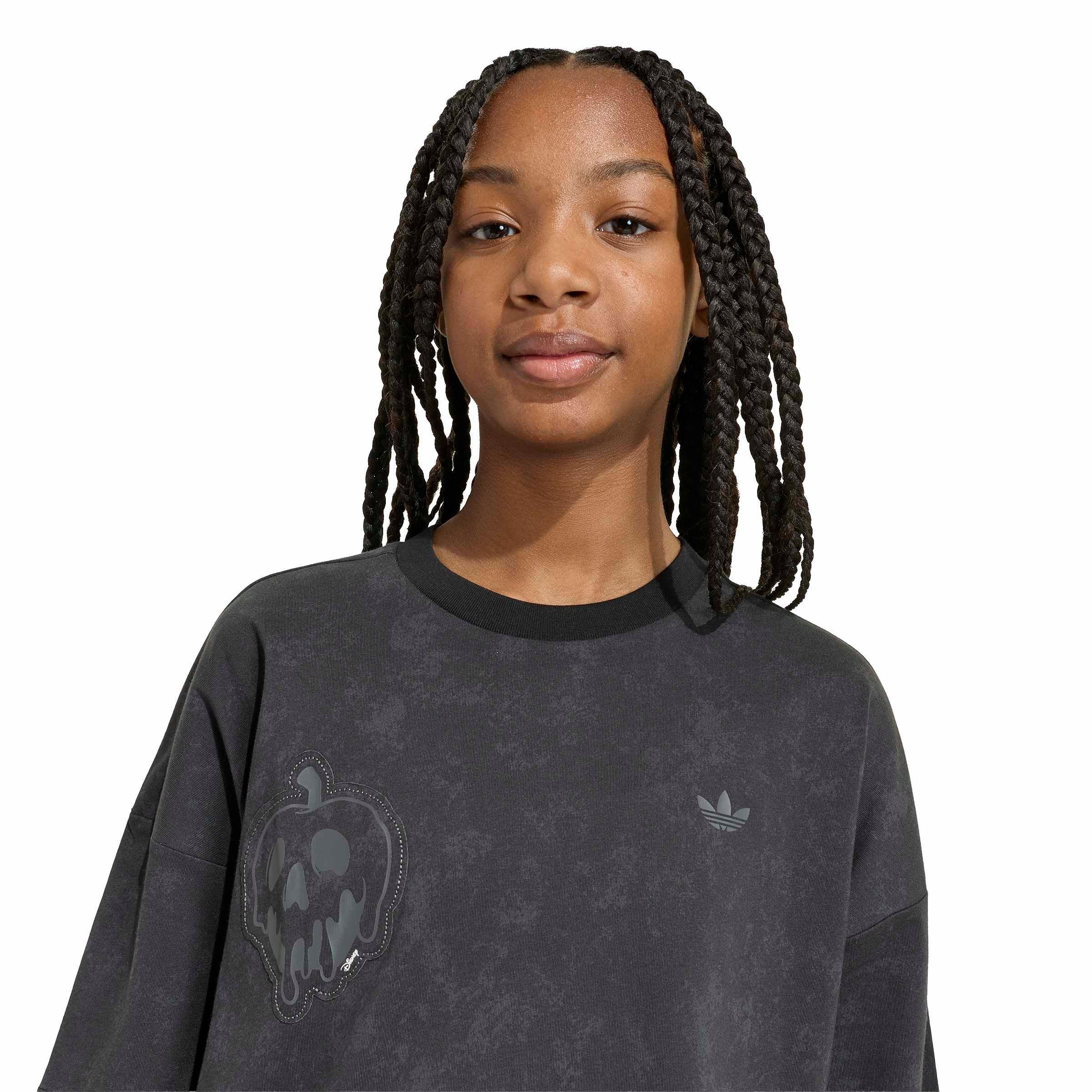 adidas Originals Big Girls' Disney Villains Oversized Washed Tee Shirt - Black - BLACK