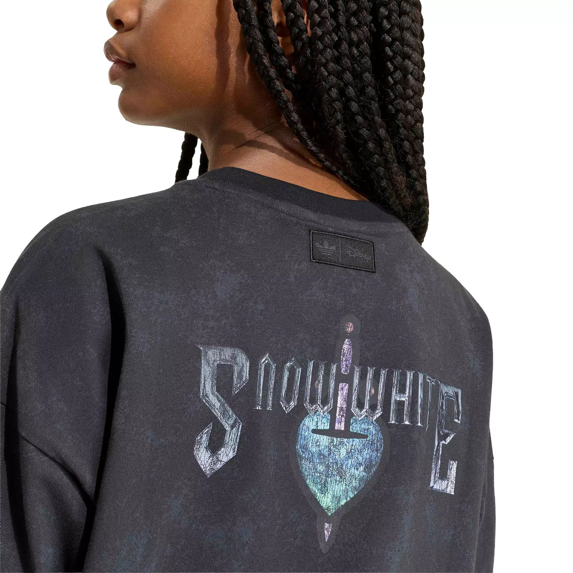 adidas Originals Big Girls' Disney Villains Oversized Washed Tee Shirt - Black - BLACK