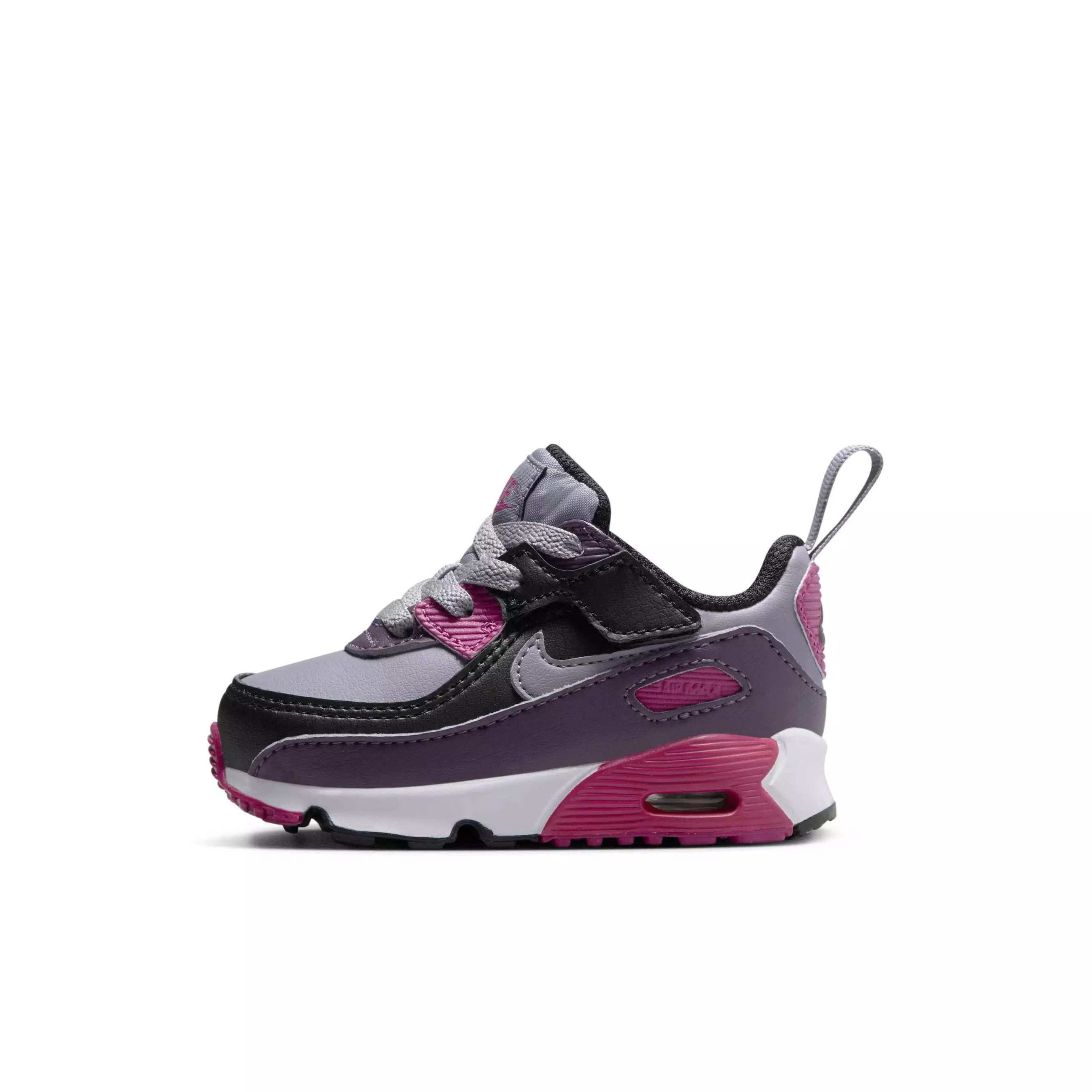 Nike Air Max 90 EasyOn "Cement Grey/Black/Dark Raisin/Cement Grey" Infant Boys' Shoe - GREY/BLACK/DK RAISIN/GREY