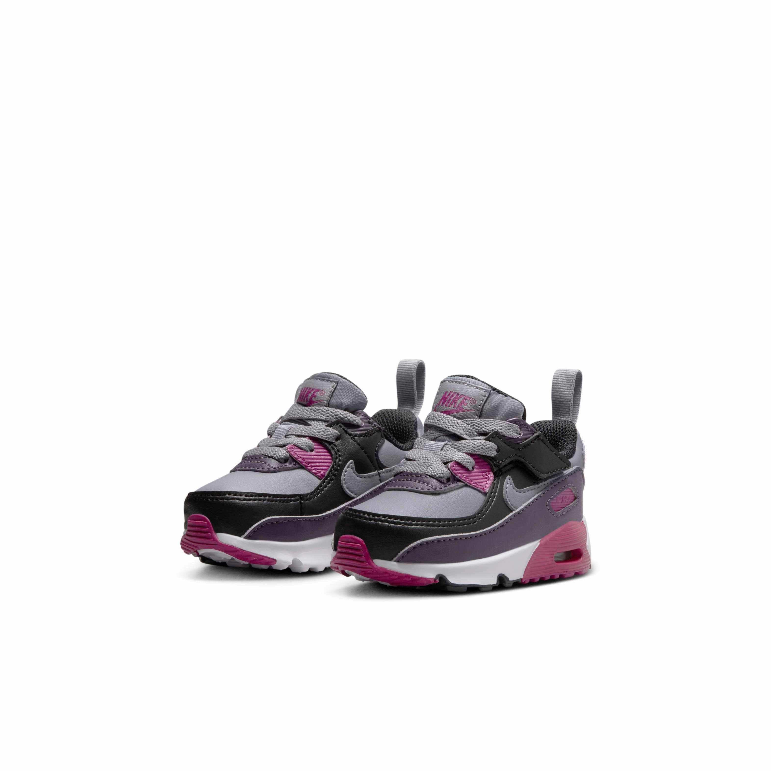 Nike Air Max 90 EasyOn Infant Boys' "Cement Grey/Black/Dark Raisin/Cement Grey" Shoe