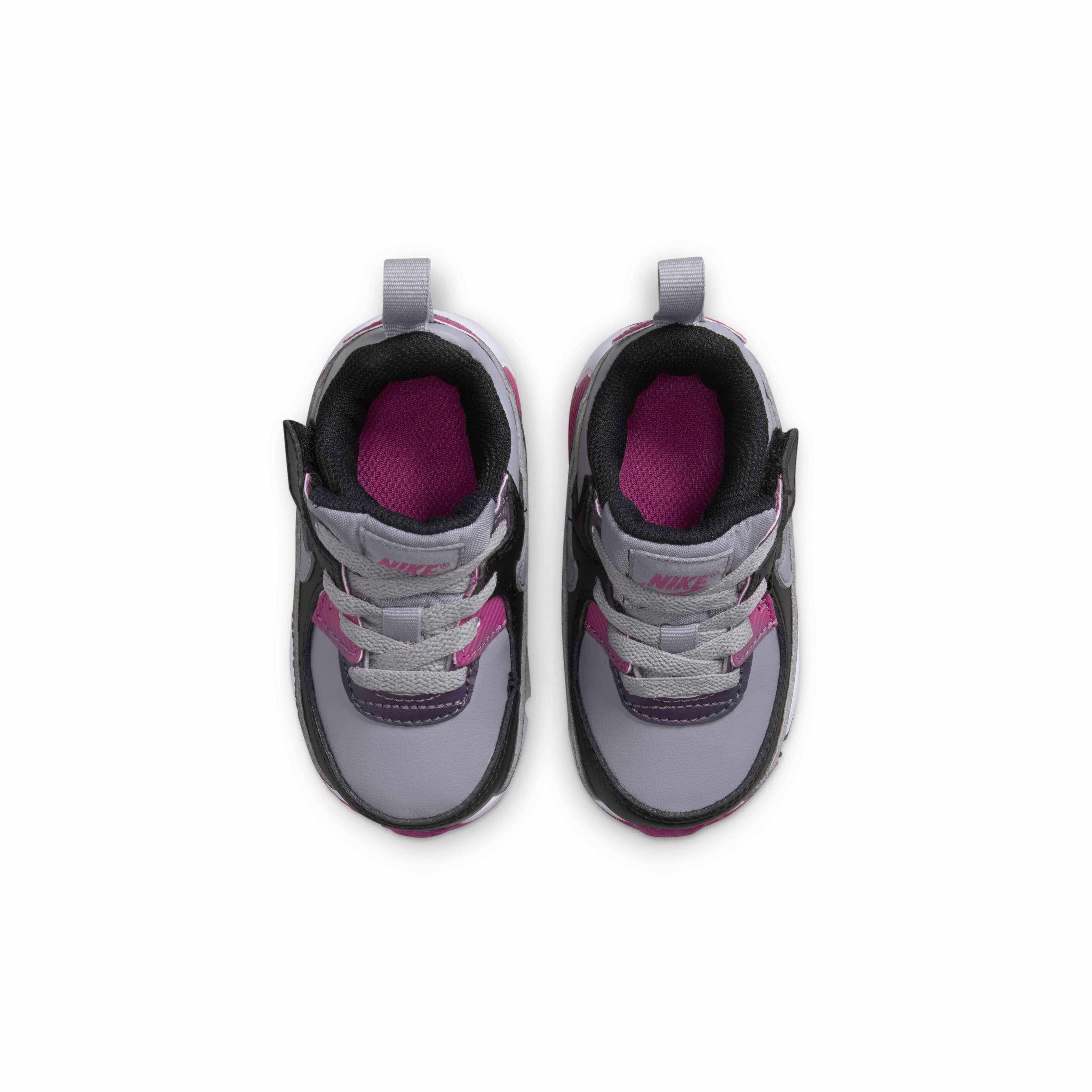 Nike Air Max 90 EasyOn Infant Boys' "Cement Grey/Black/Dark Raisin/Cement Grey" Shoe