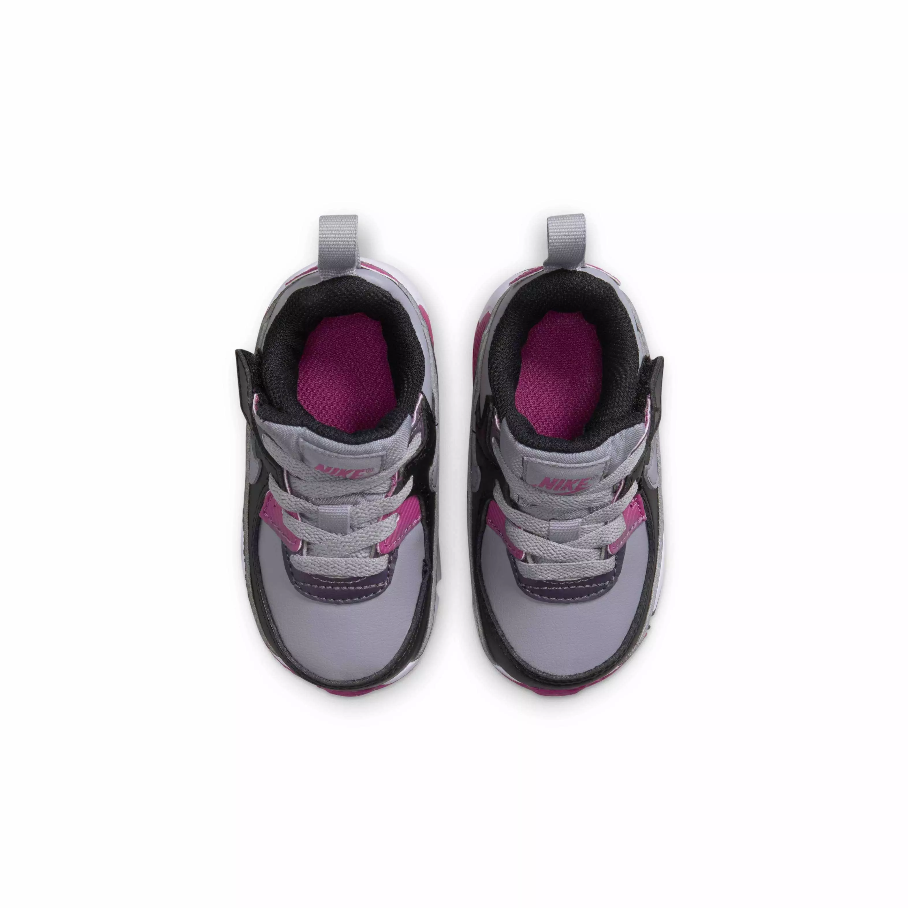 Nike Air Max 90 EasyOn "Cement Grey/Black/Dark Raisin/Cement Grey" Infant Boys' Shoe - GREY/BLACK/DK RAISIN/GREY