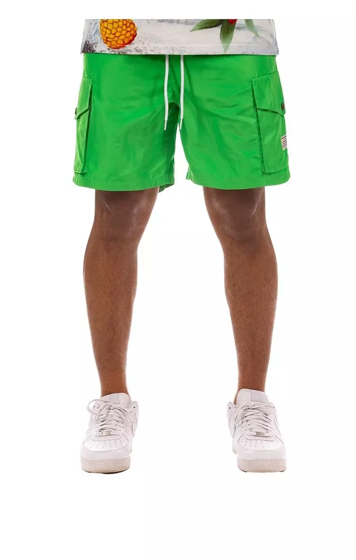 Hustle Gang Men's Unos Dos Shorts - Green - GREEN