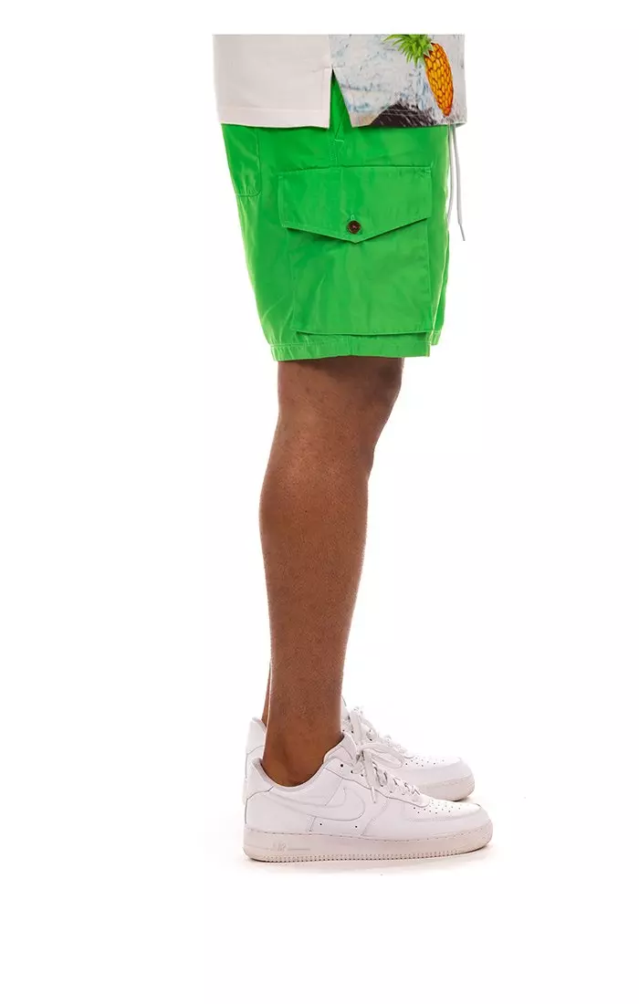 Hustle Gang Men's Unos Dos Shorts - Green - GREEN