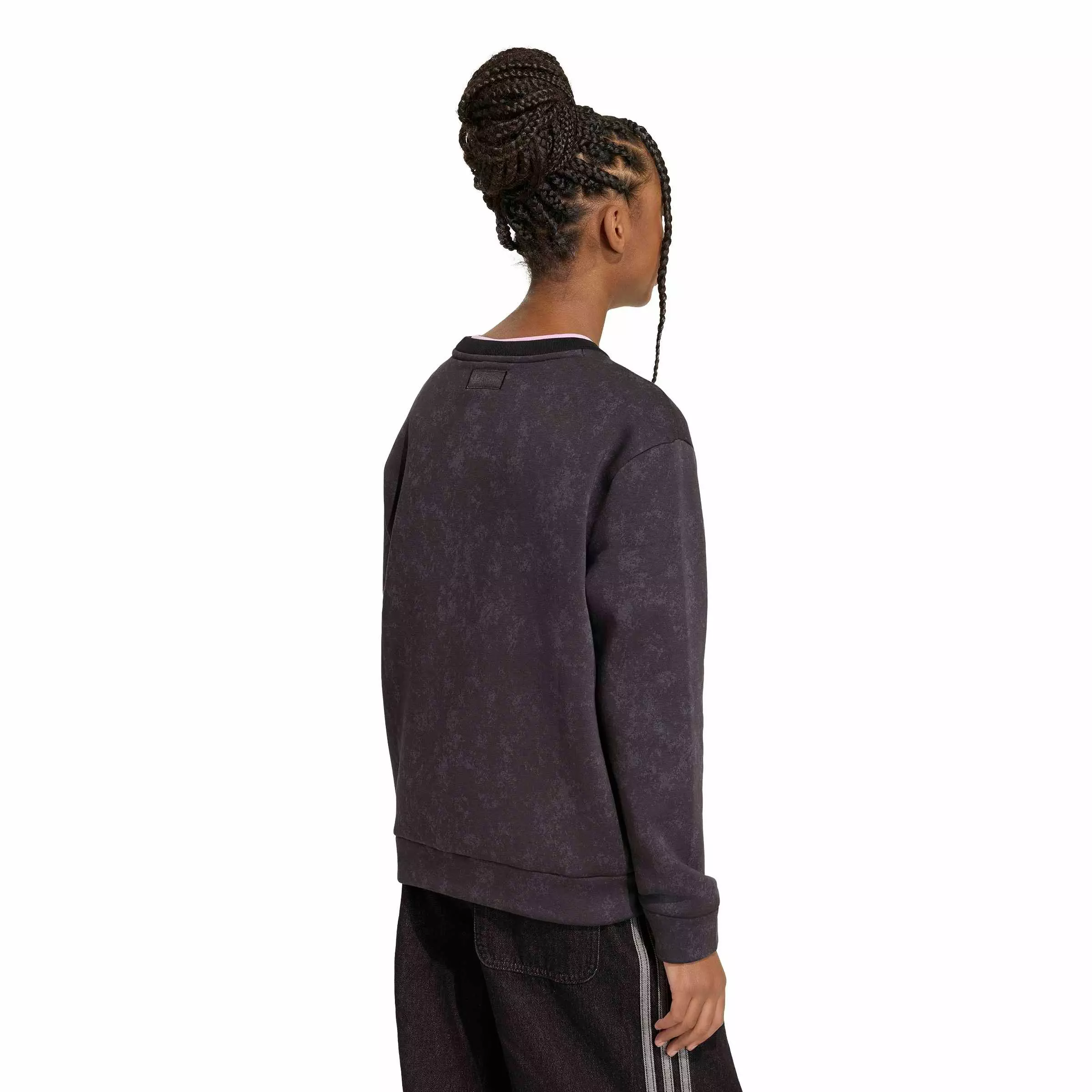 adidas Originals Big Girls' Disney Villains Loose Washed GFX Crew Sweatshirt - Black - BLACK