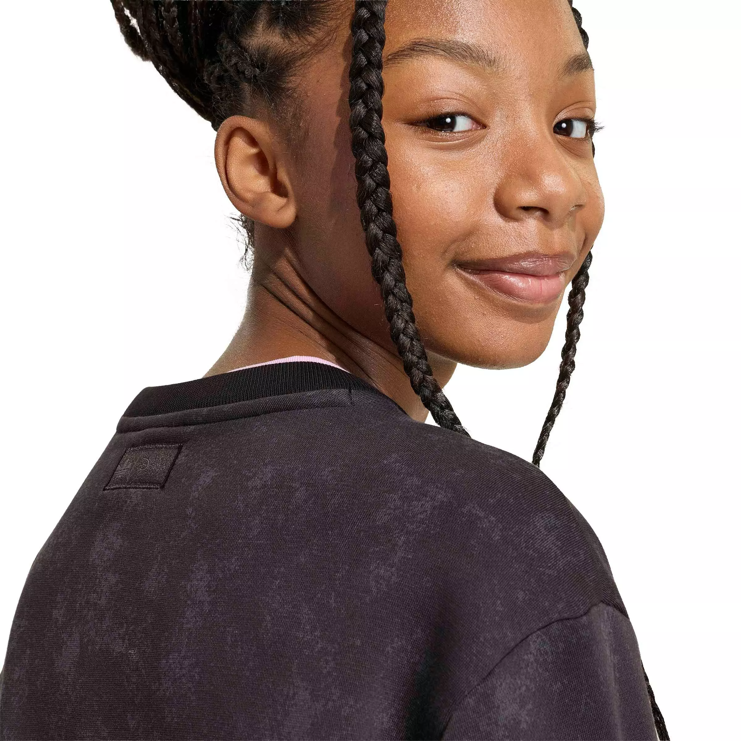adidas Originals Big Girls' Disney Villains Loose Washed GFX Crew Sweatshirt - Black - BLACK