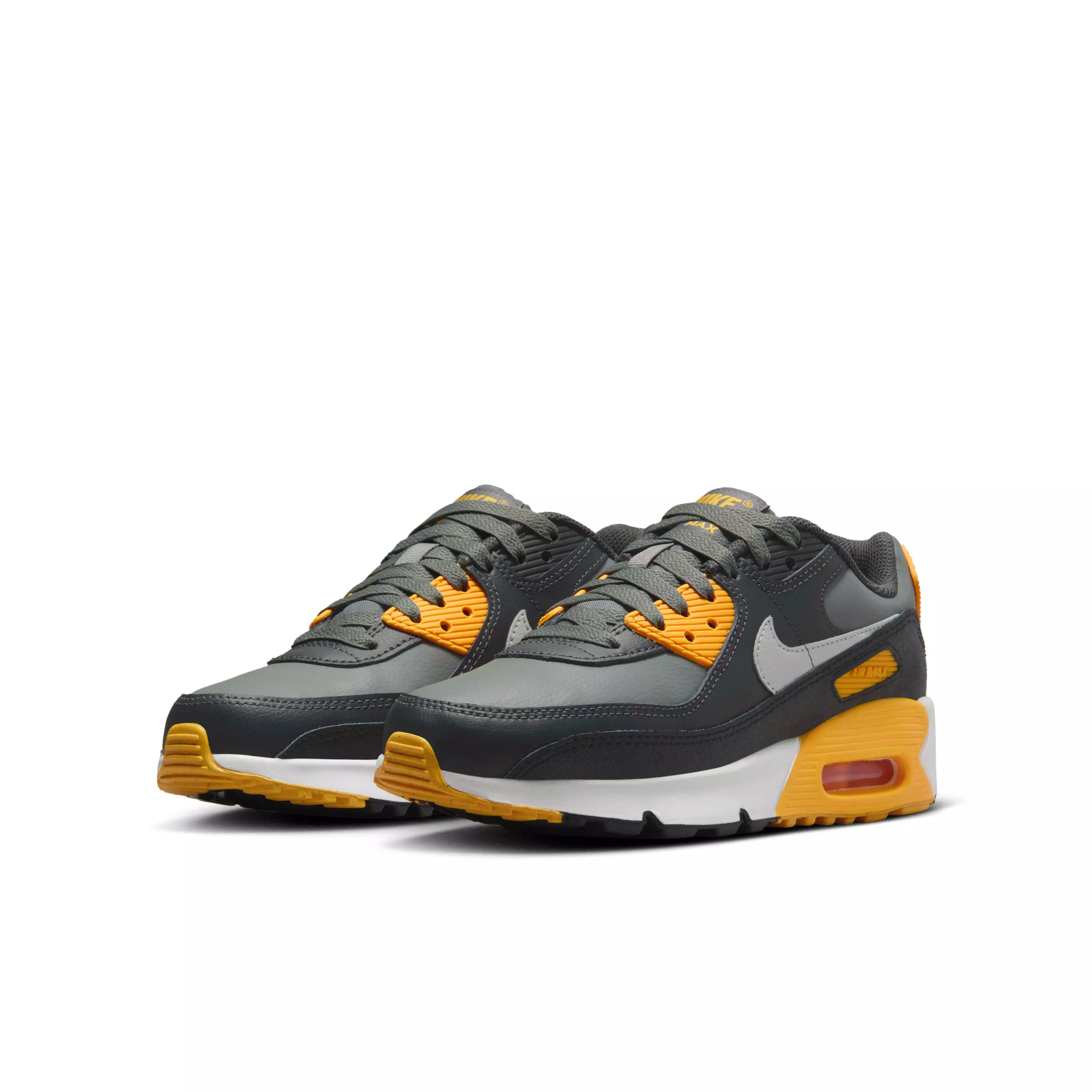 Nike Air Max 90 "Smoke Grey/Anthracite/White/Light Smoke Grey" Grade School Boys' Shoe - GREY/ANTHRACITE/WHITE/LT GREY