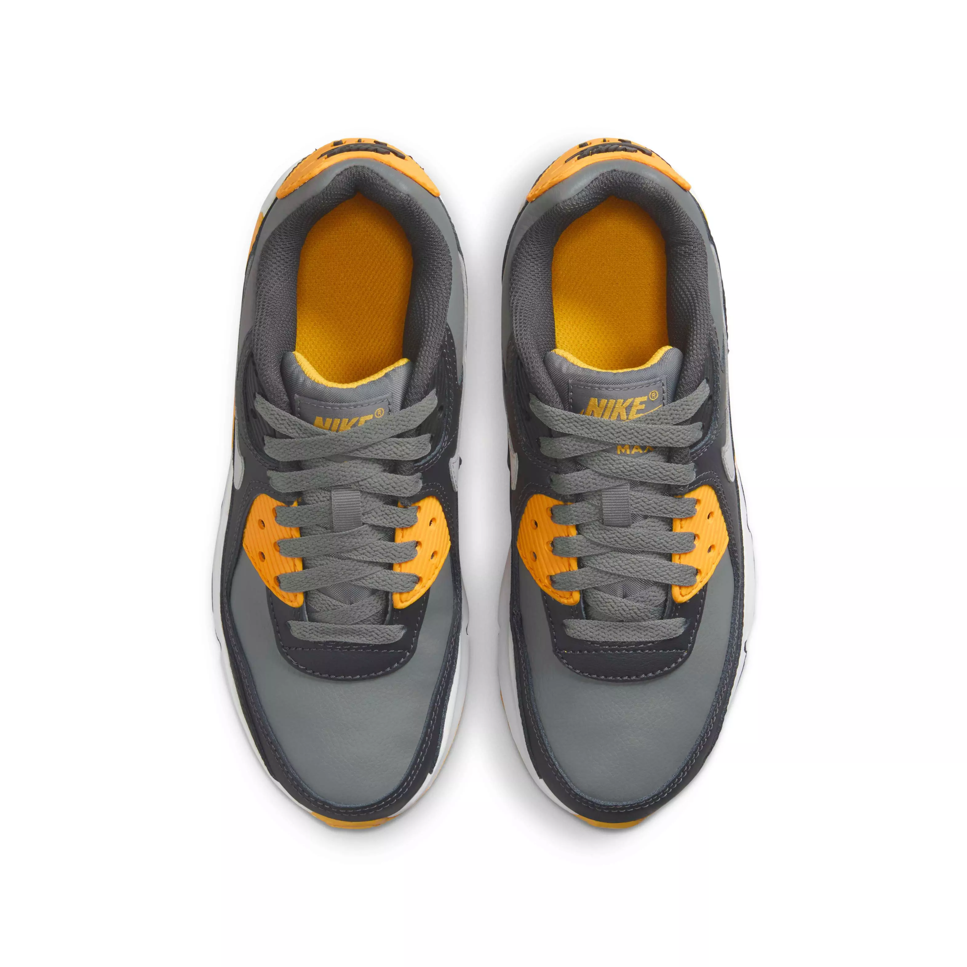 Nike Air Max 90 "Smoke Grey/Anthracite/White/Light Smoke Grey" Grade School Boys' Shoe - GREY/ANTHRACITE/WHITE/LT GREY