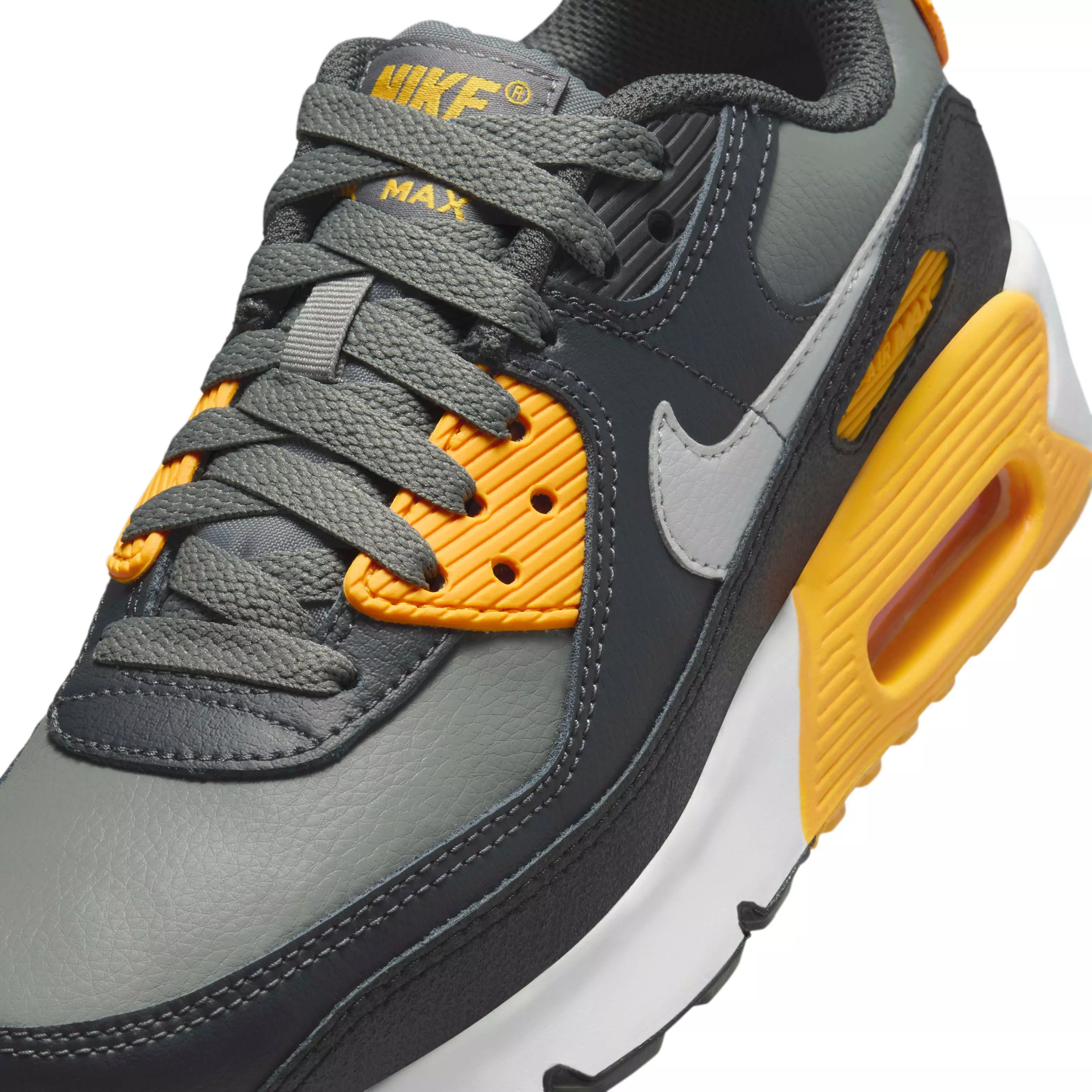 Nike Air Max 90 "Smoke Grey/Anthracite/White/Light Smoke Grey" Grade School Boys' Shoe - GREY/ANTHRACITE/WHITE/LT GREY