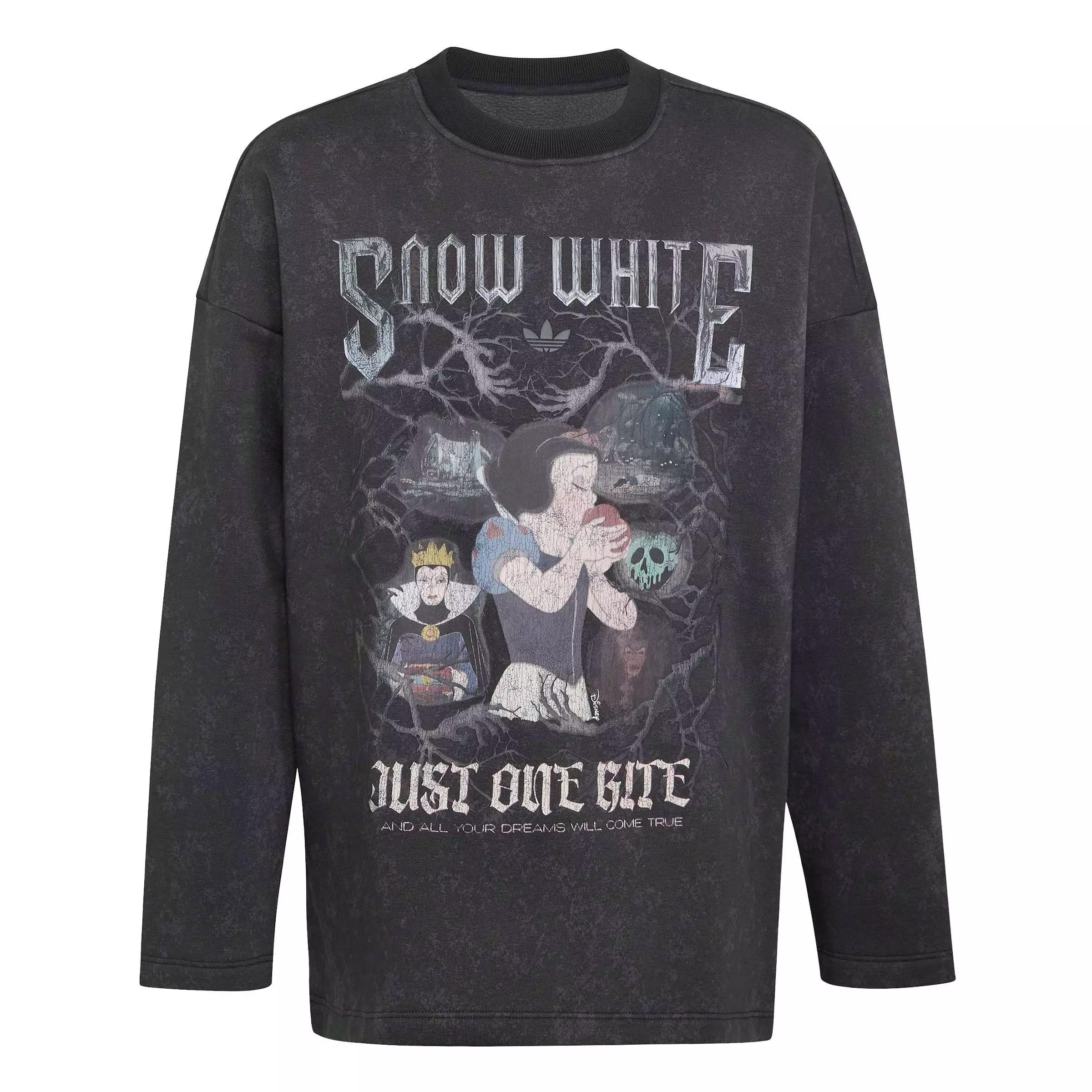 adidas Originals Big Girls' Disney Villains Oversized Washed Tee Shirt - Black - BLACK
