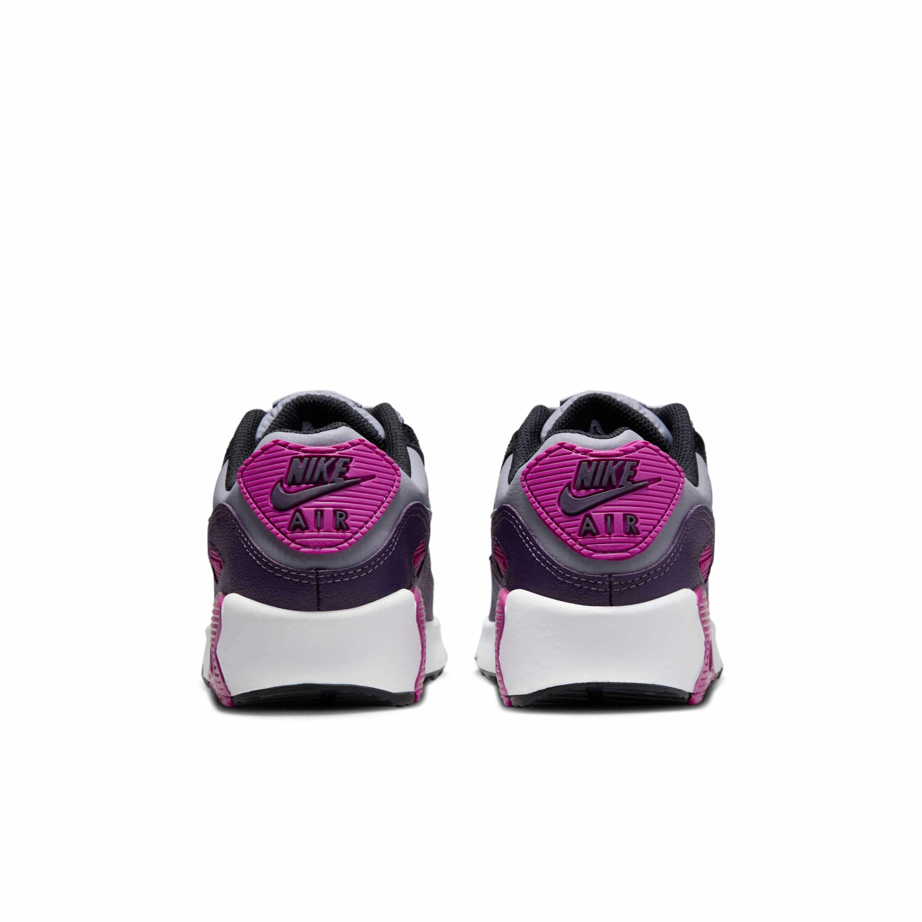 Nike Air Max 90 Grade School Boys' "Cement Grey/Black/Dark Raisin/Cement Grey" Shoe