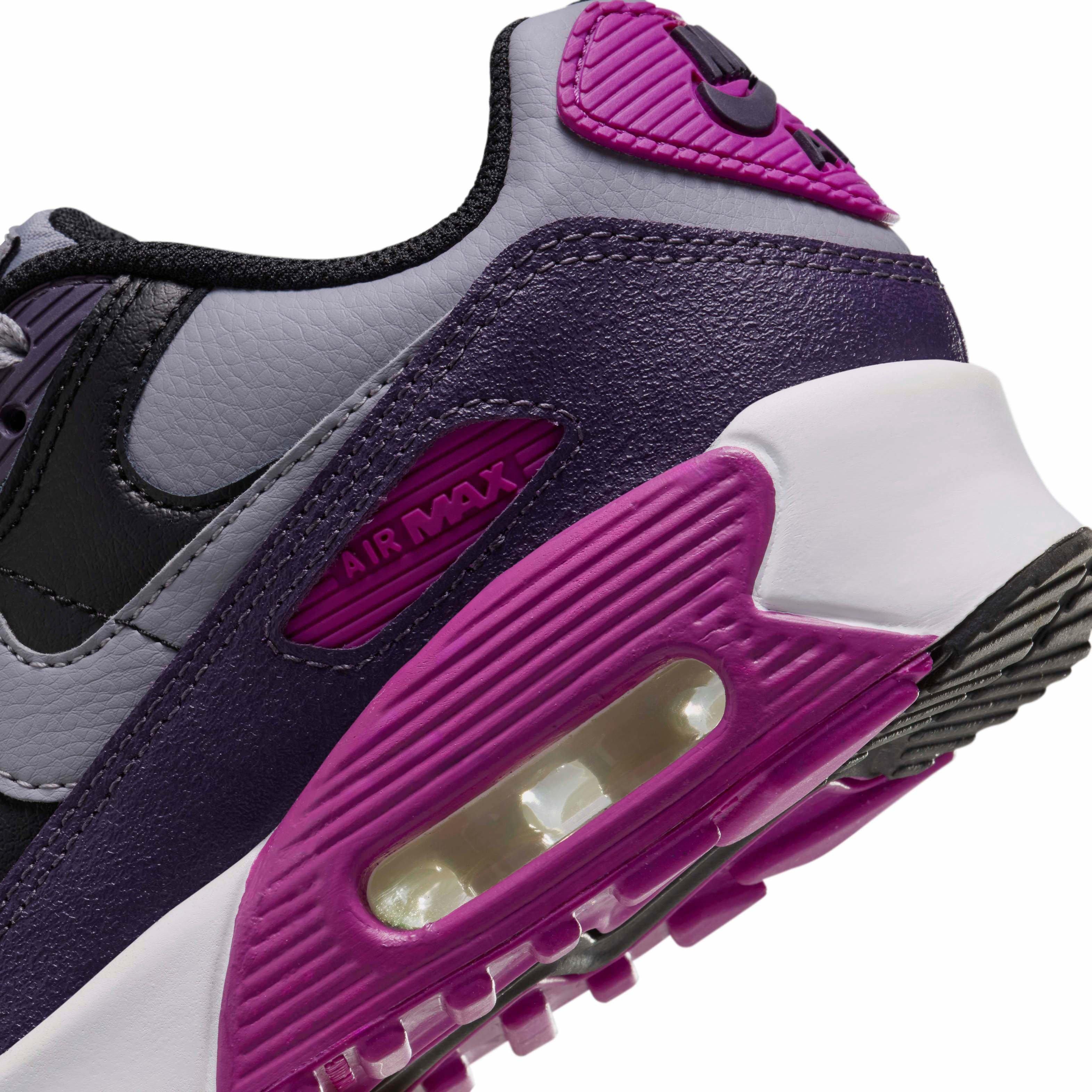 Nike Air Max 90 Grade School Boys' "Cement Grey/Black/Dark Raisin/Cement Grey" Shoe