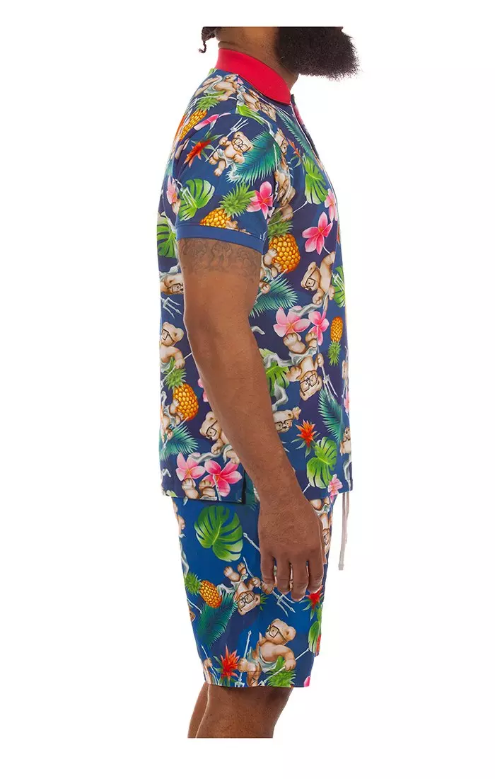 Hustle Gang Men's Davy Jones Polo - Blue - BLUE