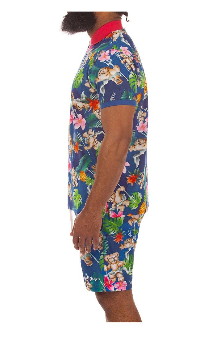 Hustle Gang Men's Davy Jones Polo - Blue - BLUE Thumbnail View 4