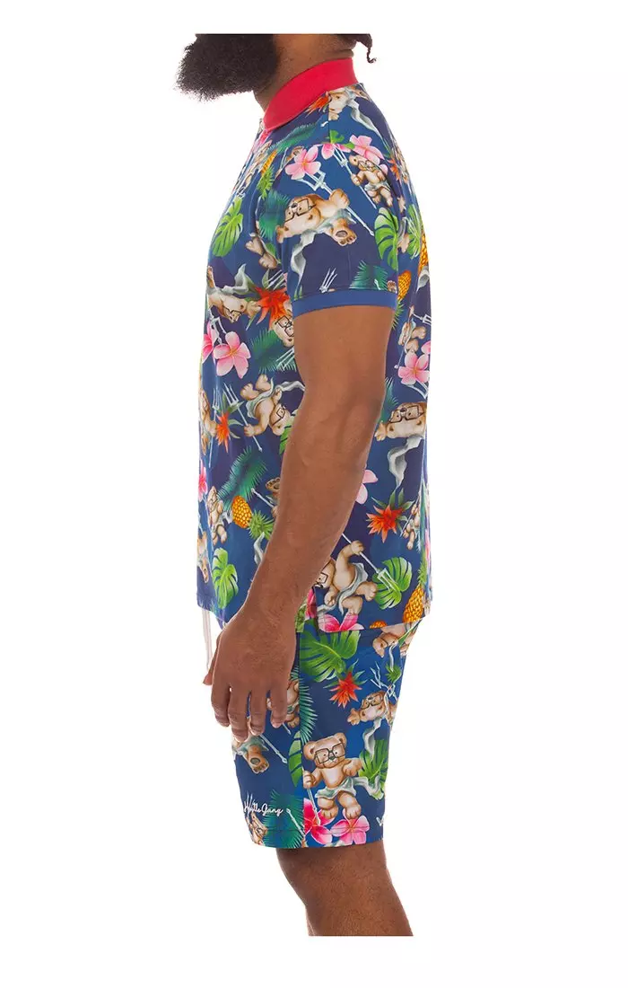 Hustle Gang Men's Davy Jones Polo - Blue - BLUE