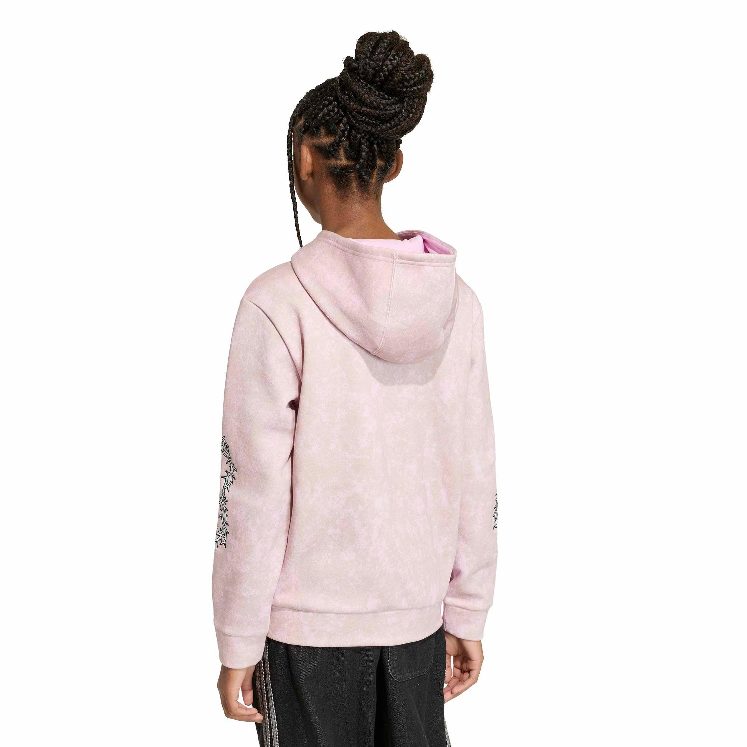 adidas Originals Big Girls' Disney Villains Loose Washed GFX Crew Sweatshirt - Pink - PINK