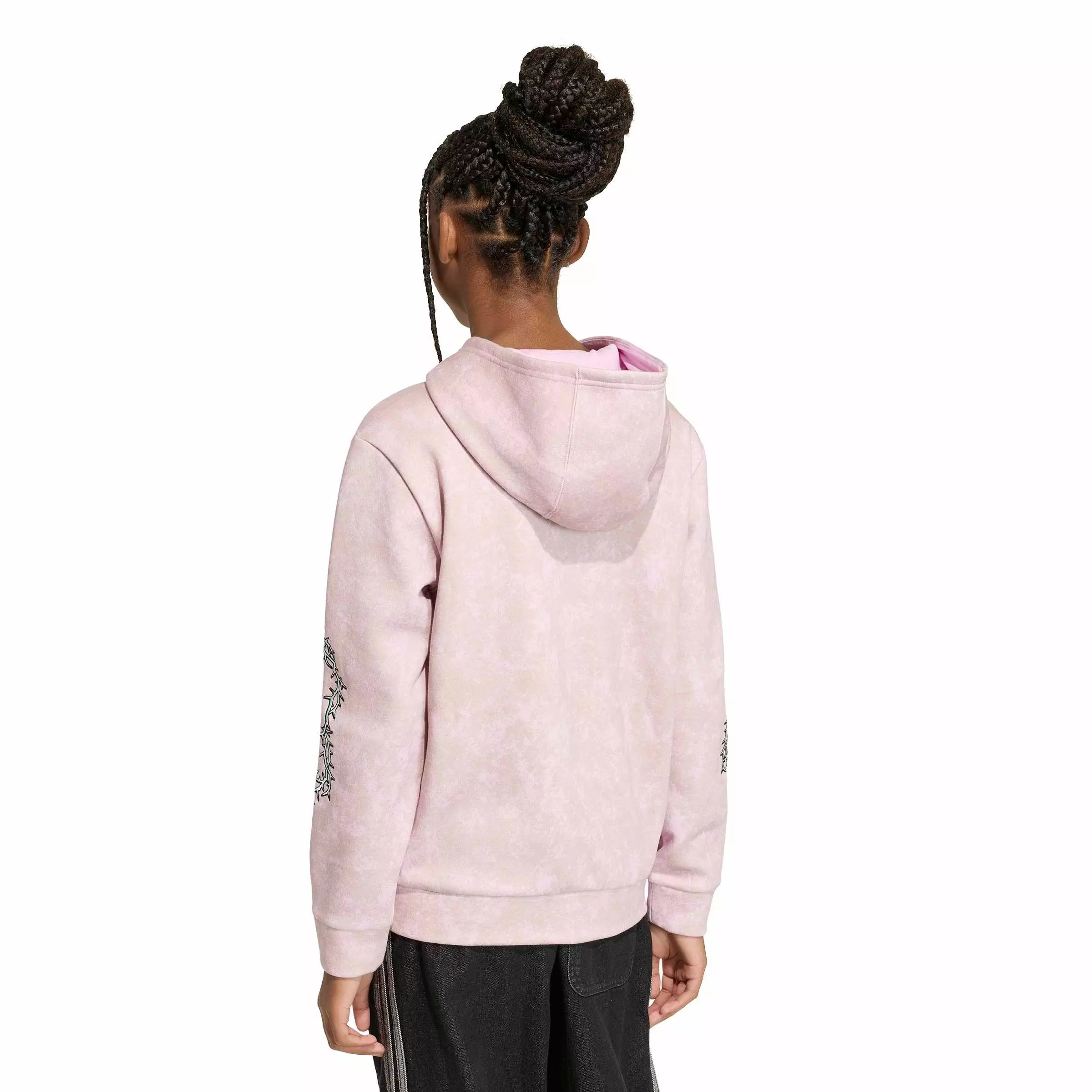 adidas Originals Big Girls' Disney Villains Loose Washed GFX Crew Sweatshirt - Pink - PINK