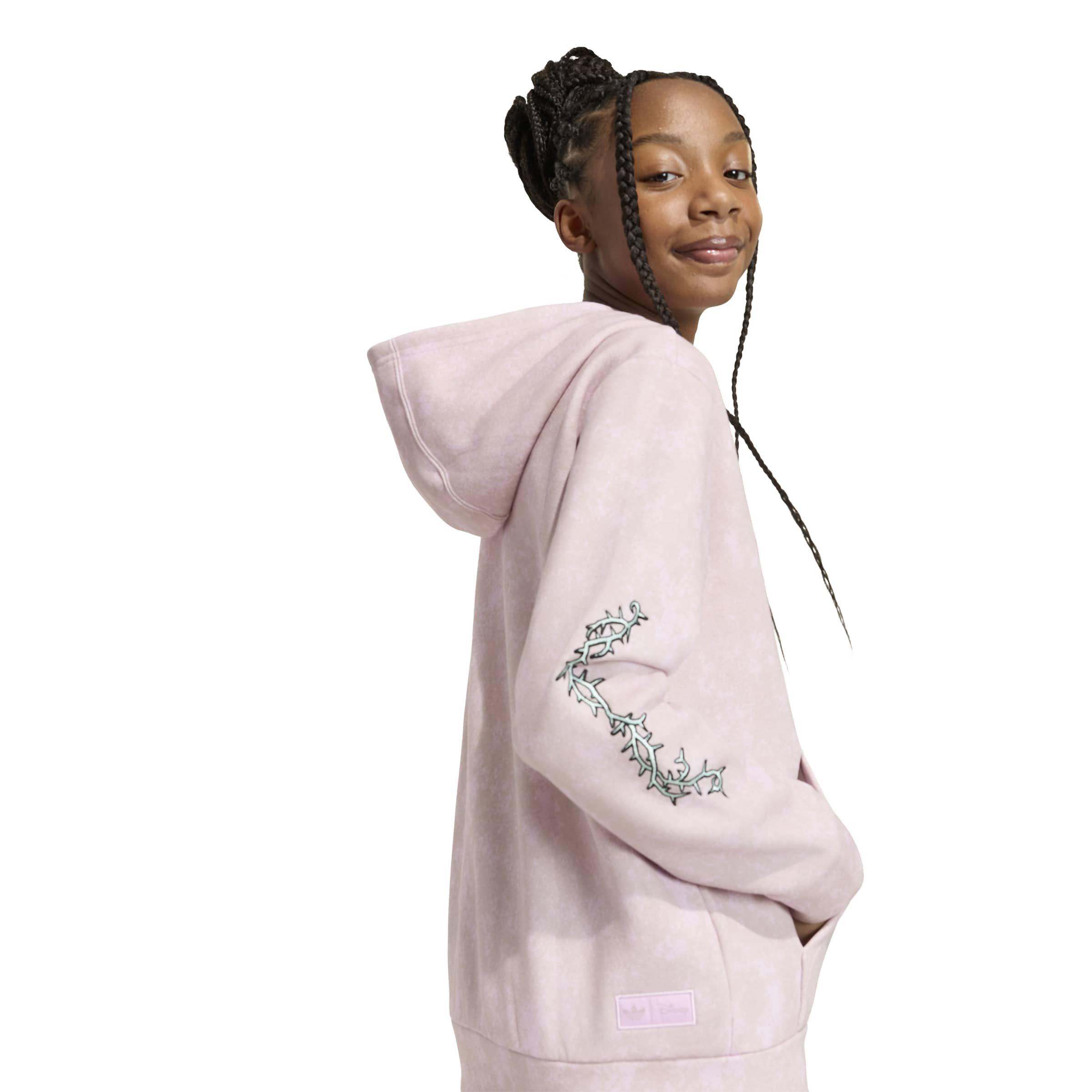 adidas Originals Big Girls' Disney Villains Loose Washed GFX Crew Sweatshirt - Pink - PINK