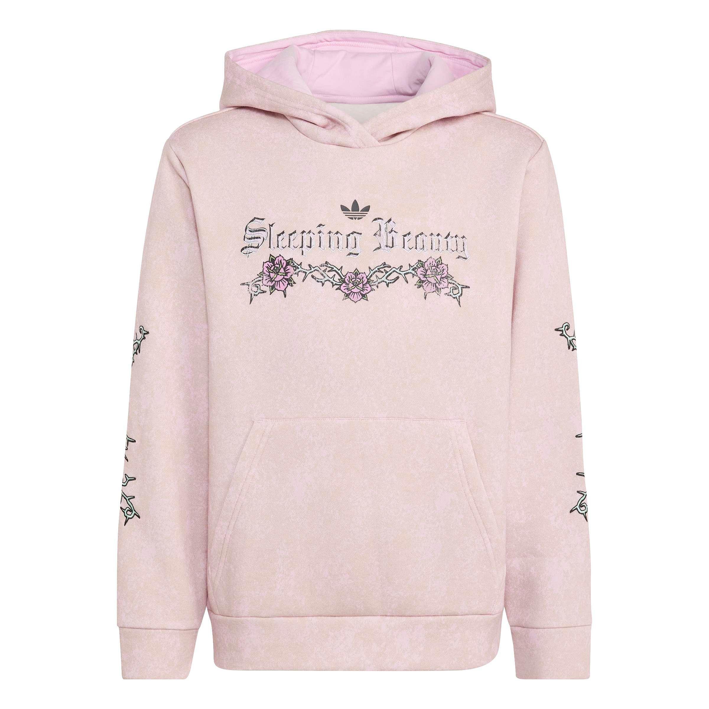 adidas Originals Big Girls' Disney Villains Loose Washed GFX Crew Sweatshirt - Pink - PINK