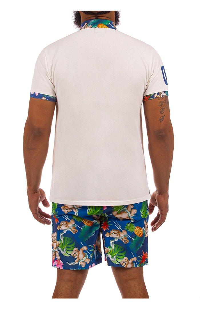 Hustle Gang Men's Port Side Polo - White - WHITE Thumbnail View 2