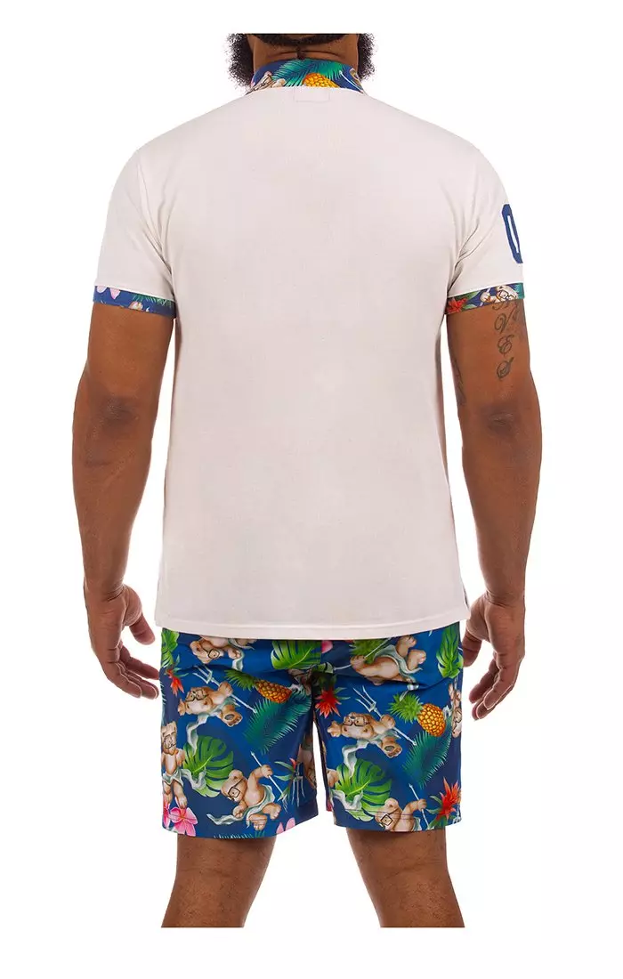 Hustle Gang Men's Port Side Polo - White - WHITE