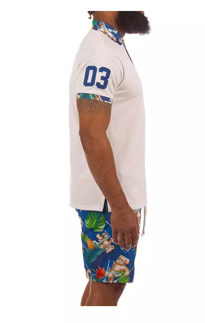 Hustle Gang Men's Port Side Polo - White - WHITE