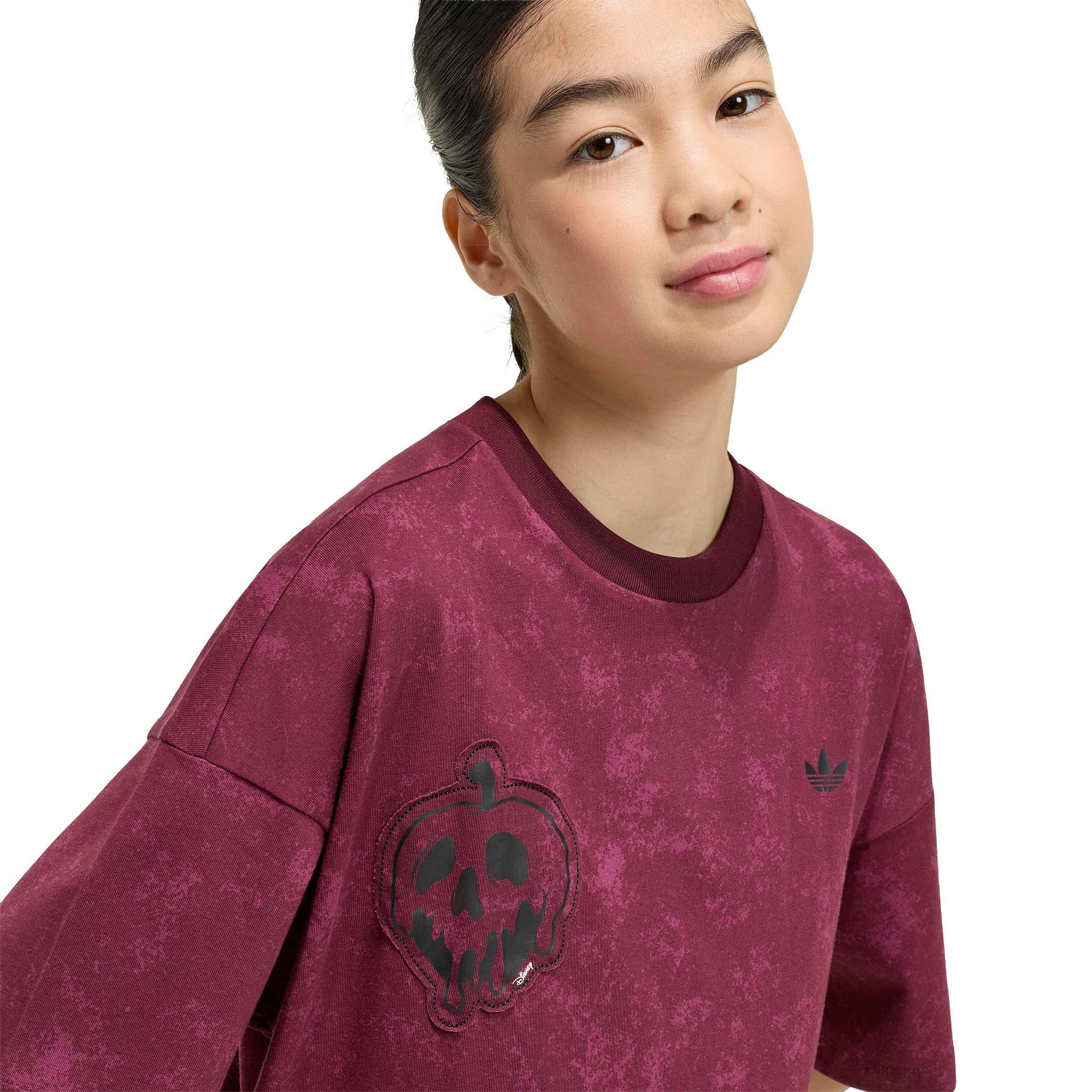 adidas Originals Big Girls' Disney Villains Oversized Washed Tee Shirt - Maroon - MAROON