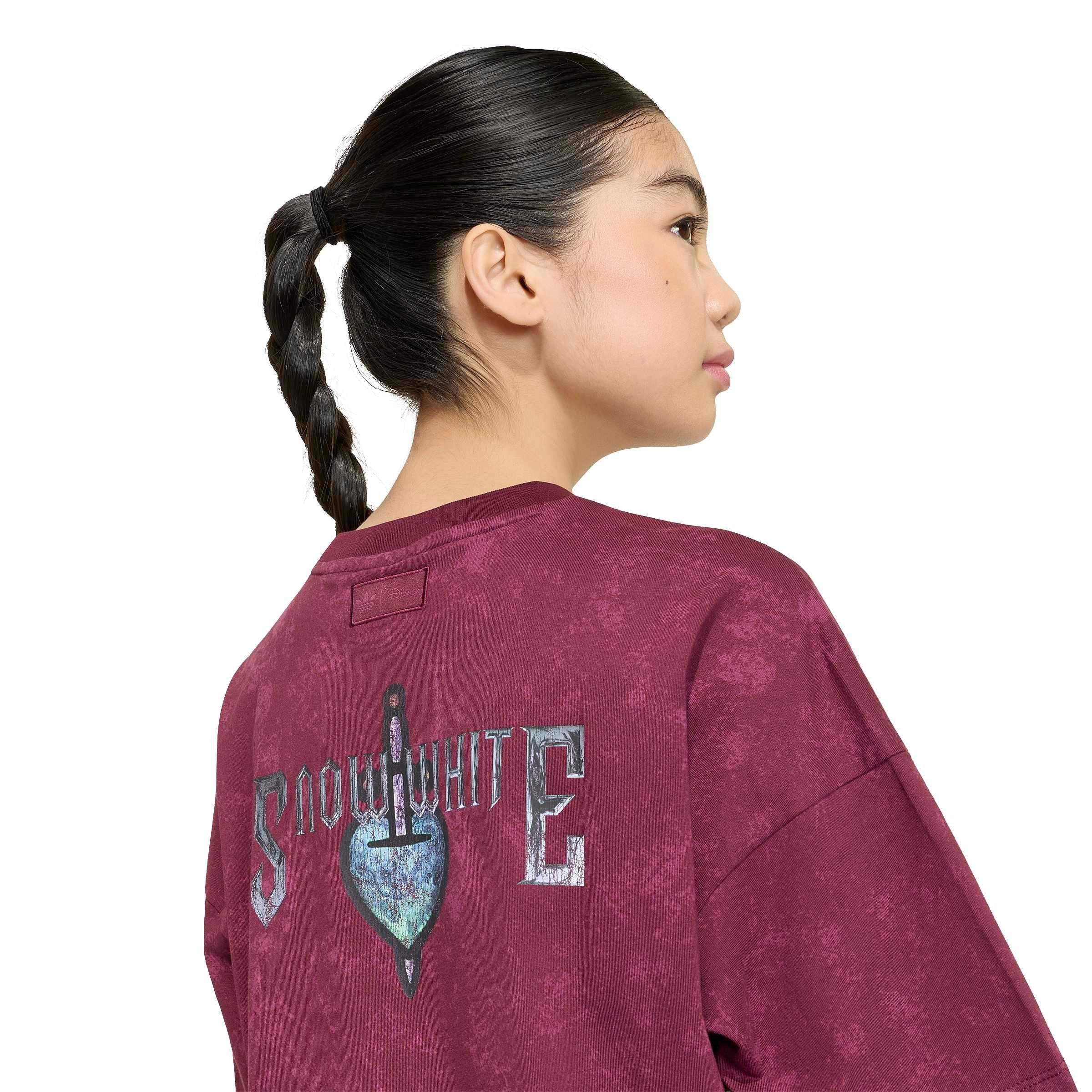 adidas Originals Big Girls' Disney Villains Oversized Washed Tee Shirt - Maroon - MAROON