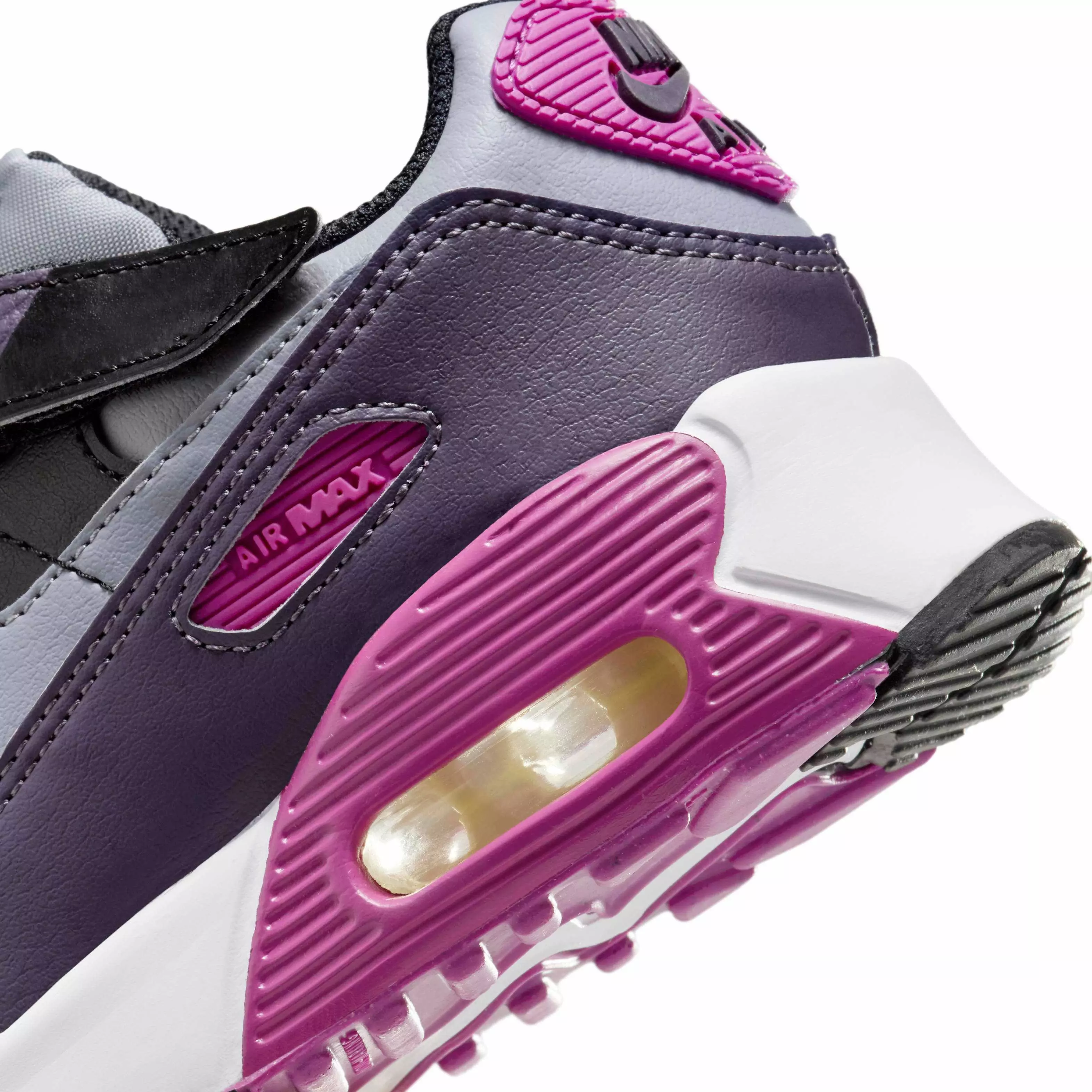 Nike Air Max 90 EasyOn "Cement Grey/Black/Dark Raisin/Cement Grey" Preschool Boys' Shoe - GREY/BLACK/DK RAISIN/GREY