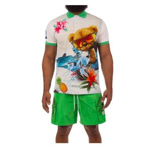 Hustle Gang Men's Jet Ski Polo - White/Multi-Color