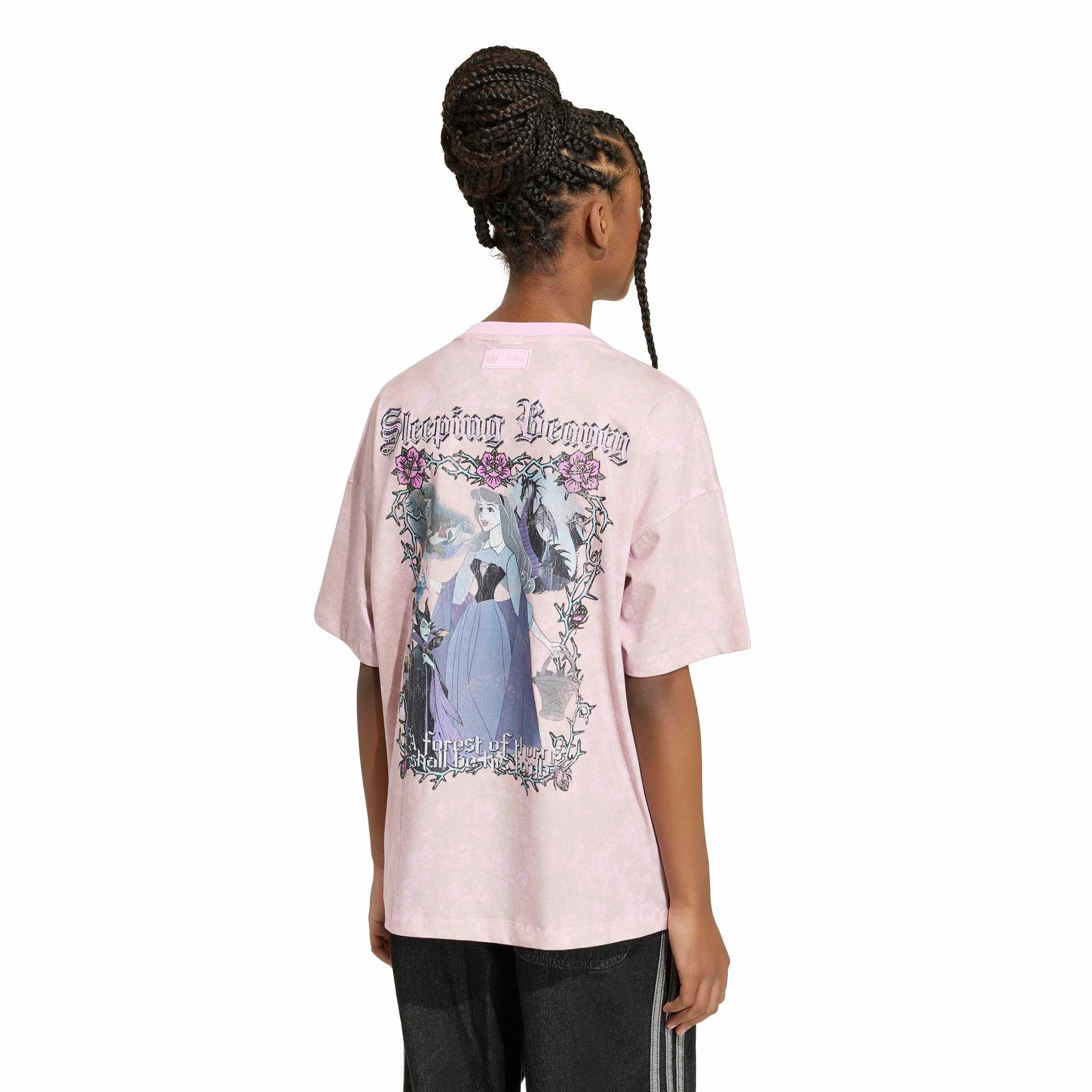 adidas Originals Big Girls' Disney Villains Oversized Washed Tee Shirt - Orchid Fusion - ORCHID FUSION